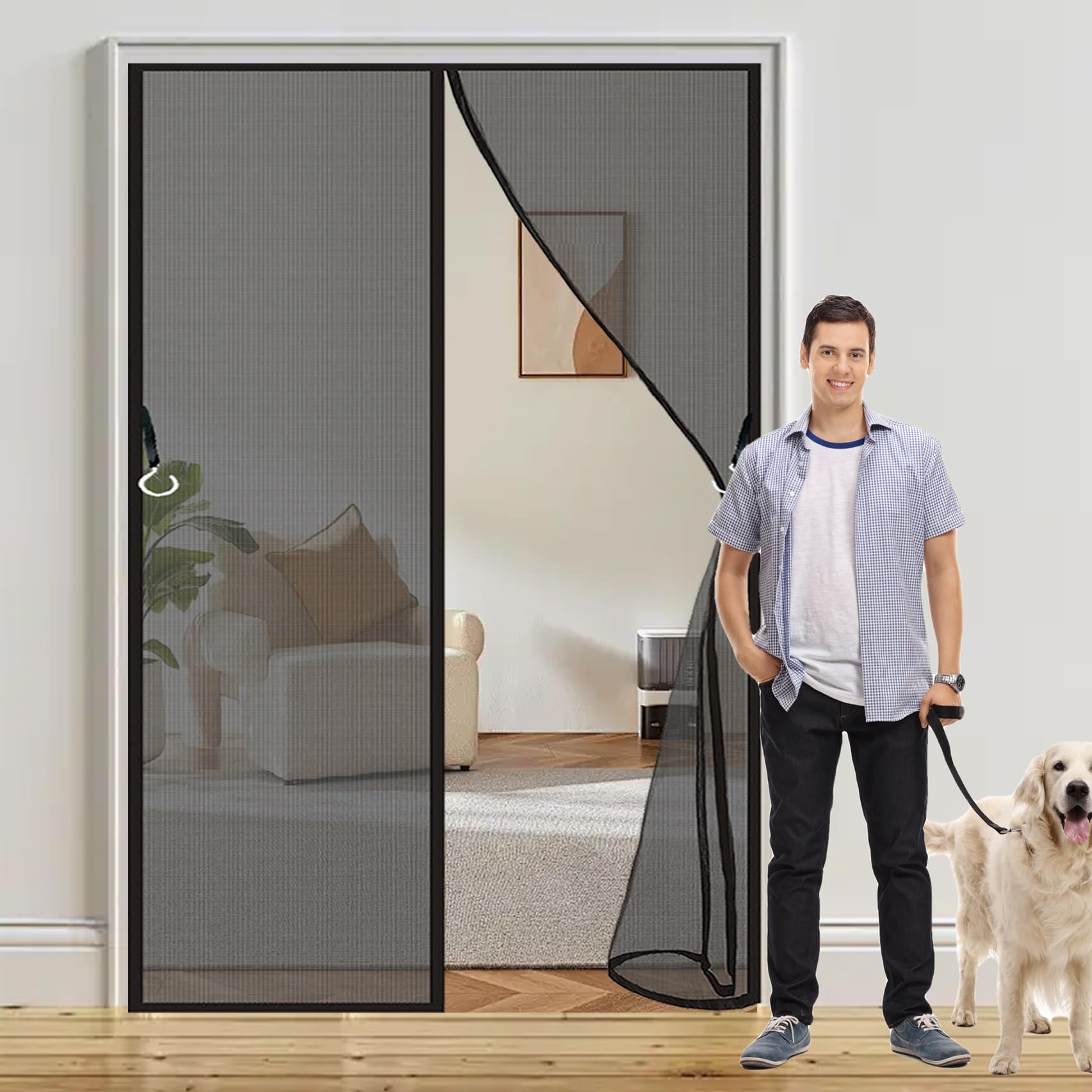 Moustiquaire porte aimantée 170x208 pour profiter d'un été sans insectes sur la terrasse