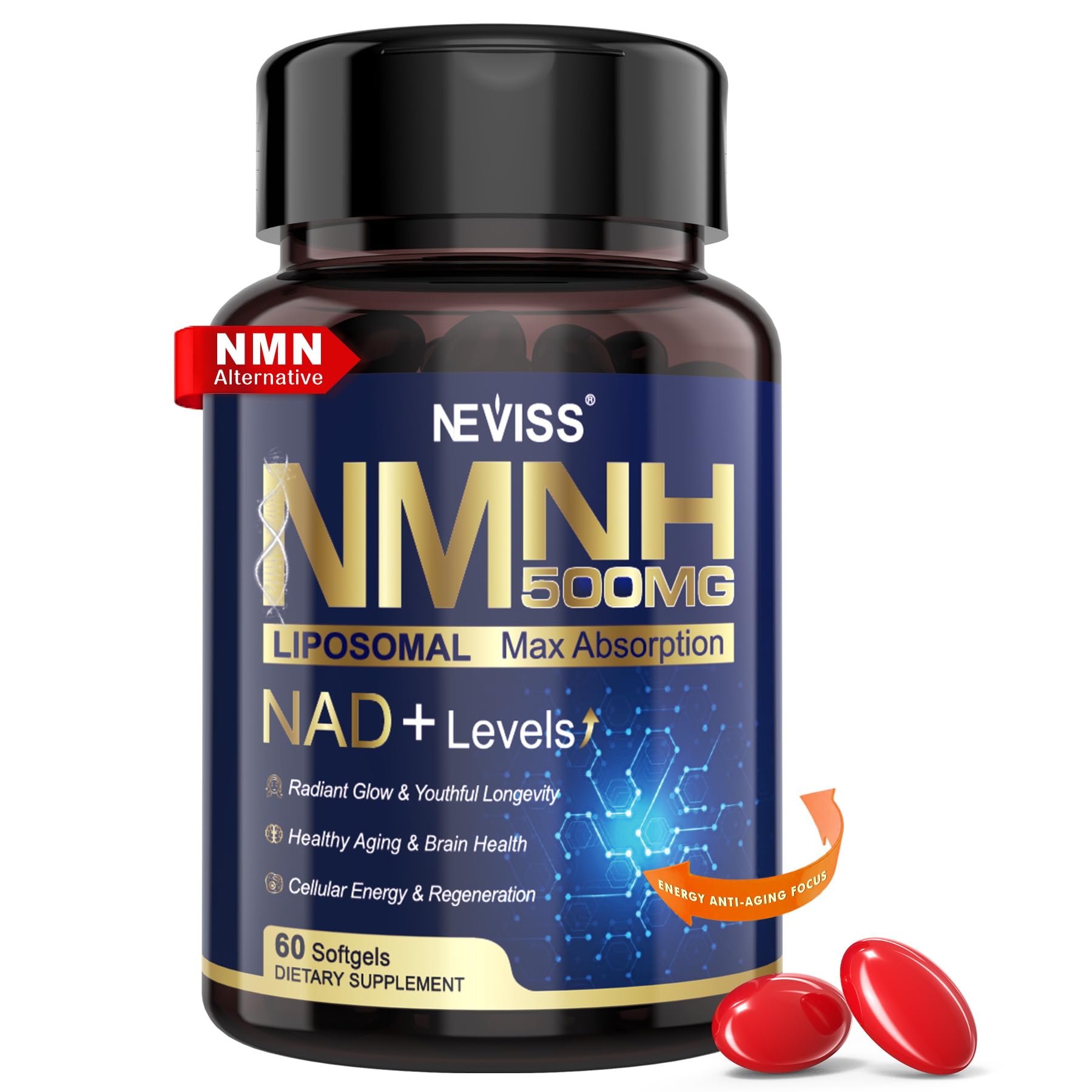 Amazon.com: NEVISS NAD+ Supplement, Next-Gen NMNH Liposomal 500mg