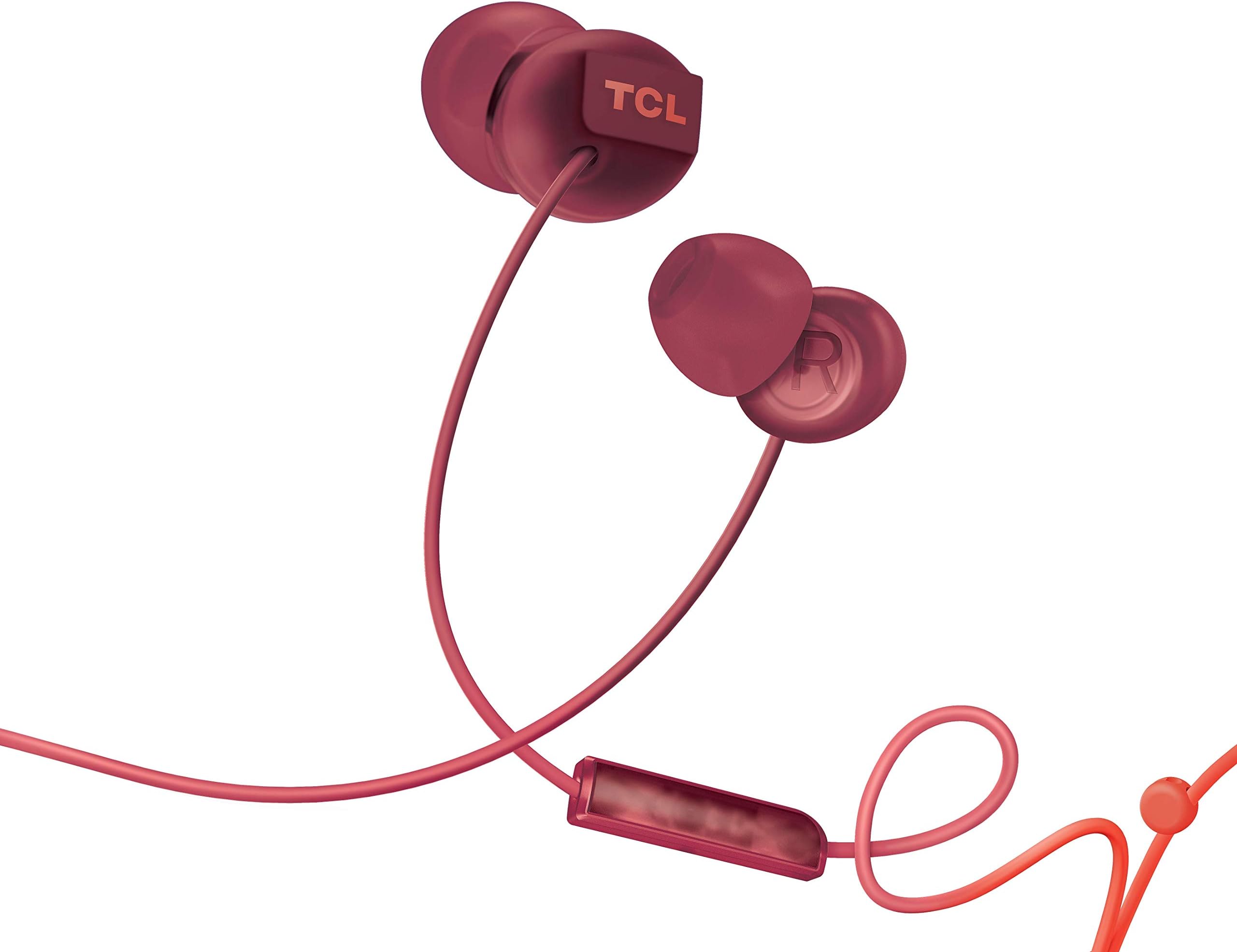 SOCL300 In-Ear Earbud Noise Isolating Wired Headphones with Built-in Mic - Sunset Orange