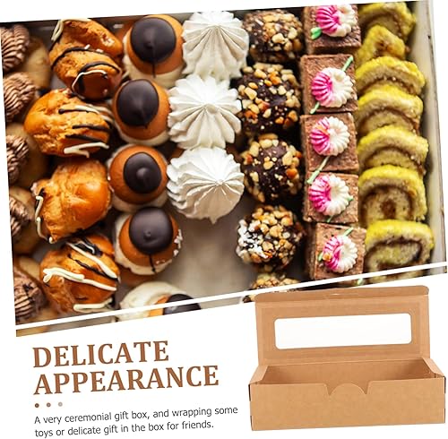 Miniatura 2 de Didiseaon 20pcs Kraft Postre Caso Cupcake Contenedor de Embalaje Donuts Recipiente de Regalo Pastel Muffin Matzo Galletas Contenedores Desechables