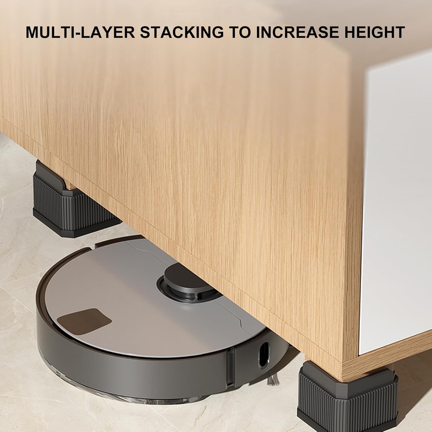 High Load Bearing Anti-Slip Bed Risers Stackable Furniture Height Enhancing Pads for Table Beds Multi Purpose Leg Pads Furniture Leveling Feet