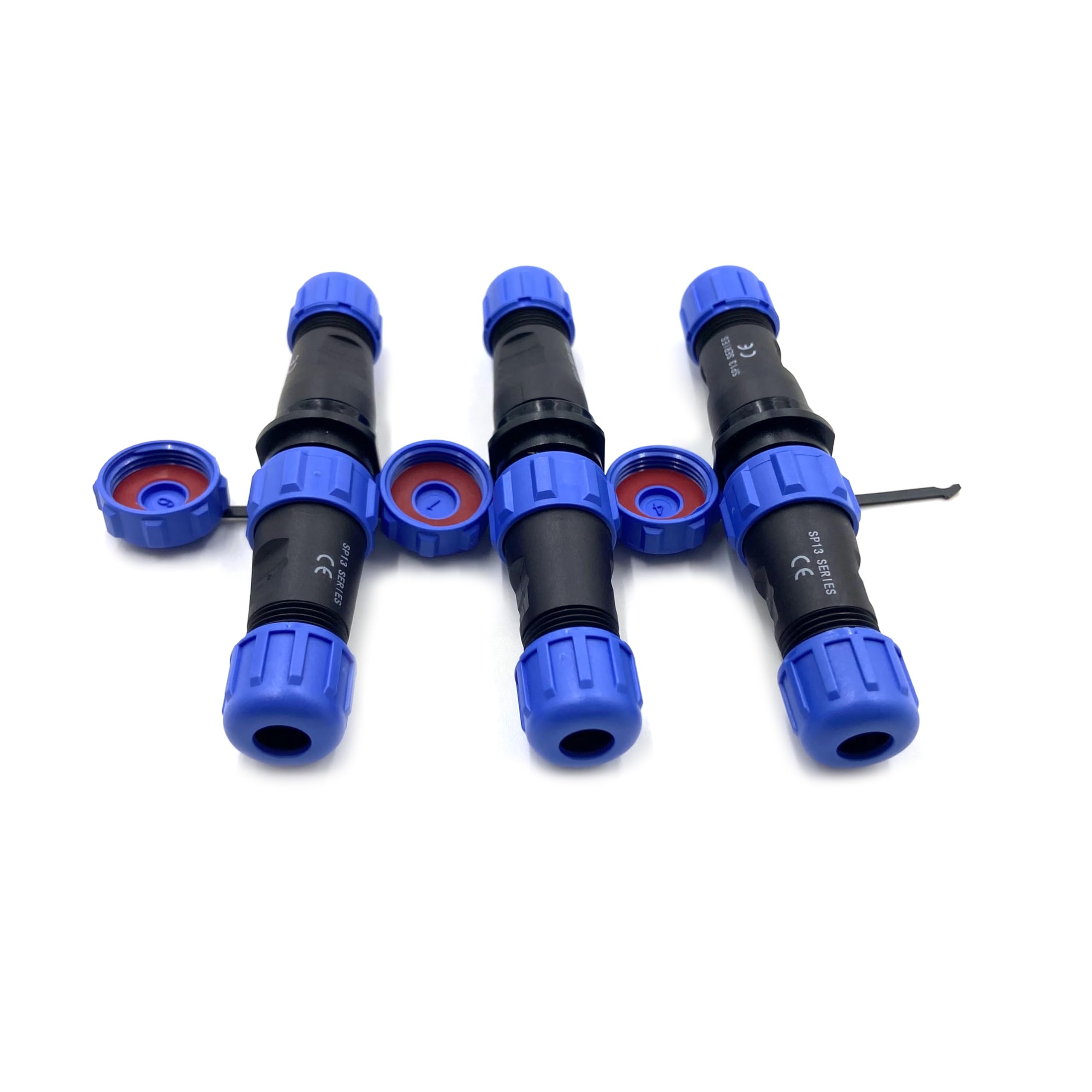 3 connettori per aeronautica SP13 2 poli, IP68 2 pin, spina aviazione senza saldatura, spina impermeabile per lampade esterne, 250 V 13 A (14 AWG cavo a vite crimpatura)