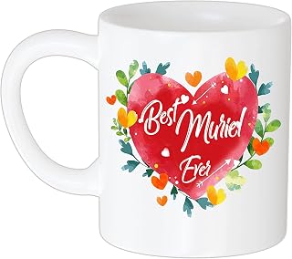 Coffee Mug Muriel Ever Personalized Name Mug for Women & Girls Custom Name Coffee Mug Name Coffee Cup Floral Design Personalized Gift for Her Mug with Name 11oz White Mug 710623