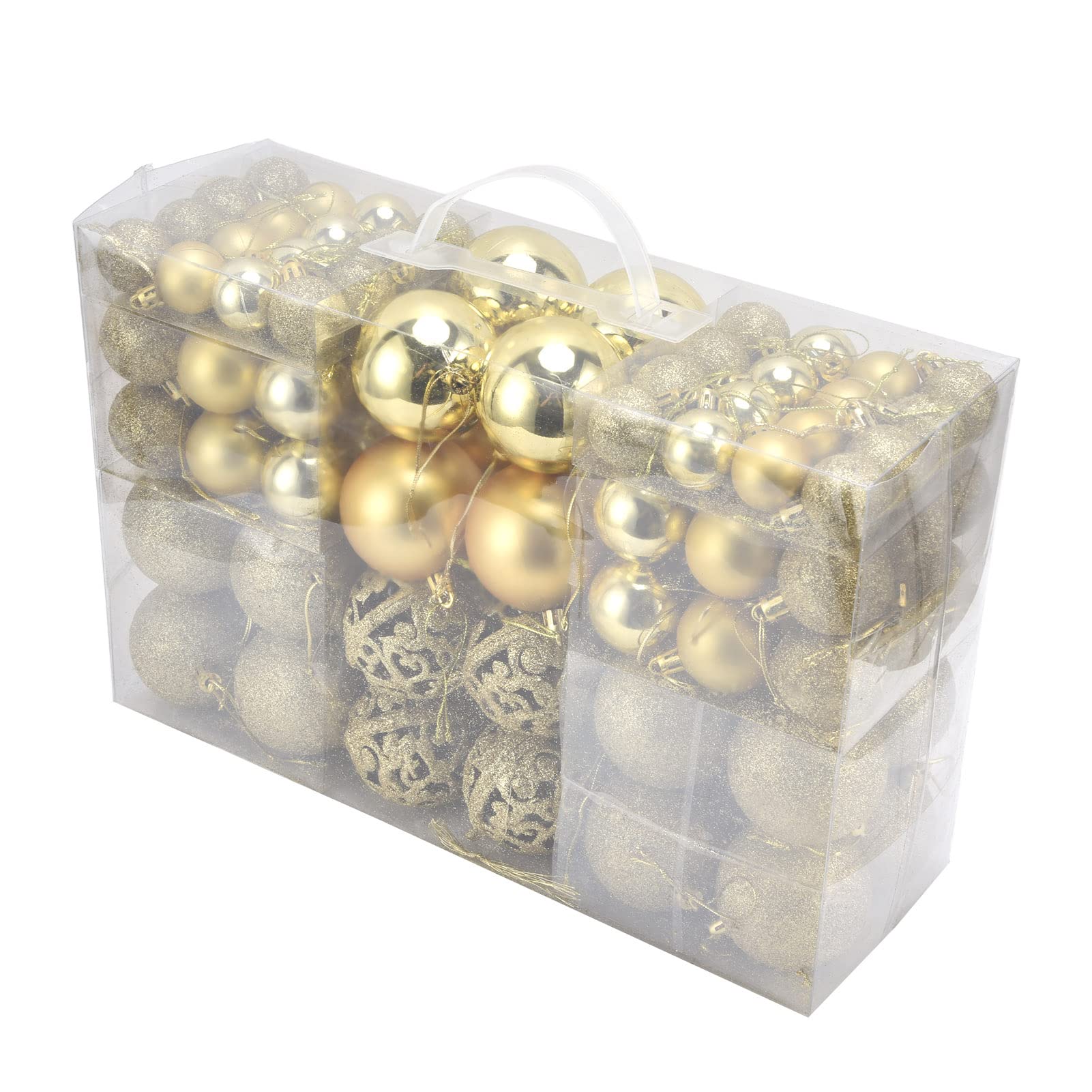 Christmas Balls, Christmas Ball Ornaments Exquisite DIY Decorative Shatterproof for Home Decoration(gold)