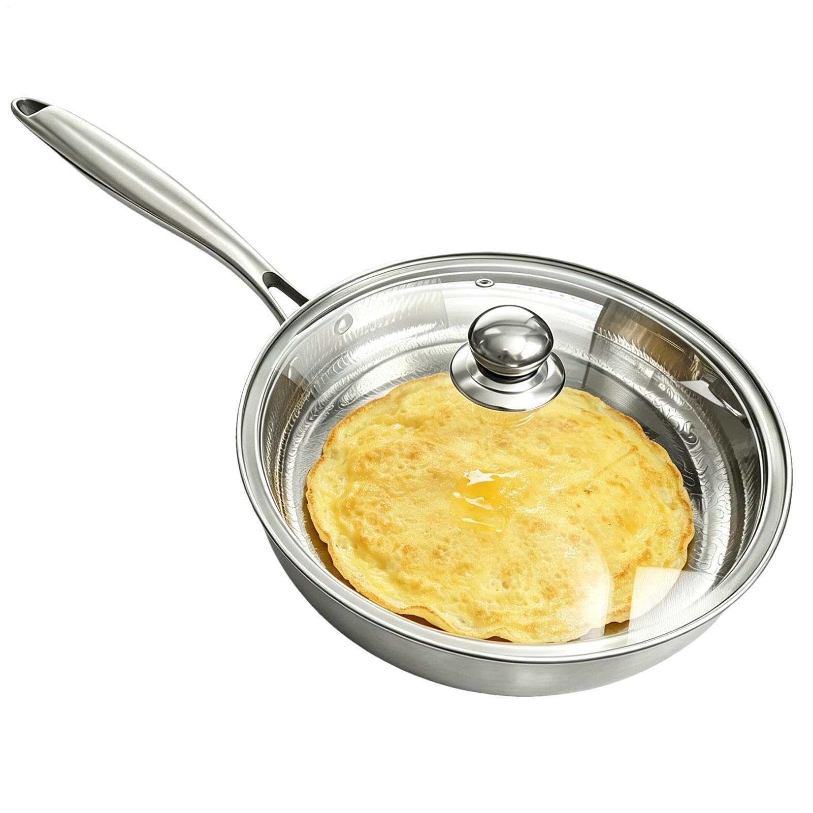 Poêle À Frire En Acier ydable Qualité alimentaire manche long anti-brûlure