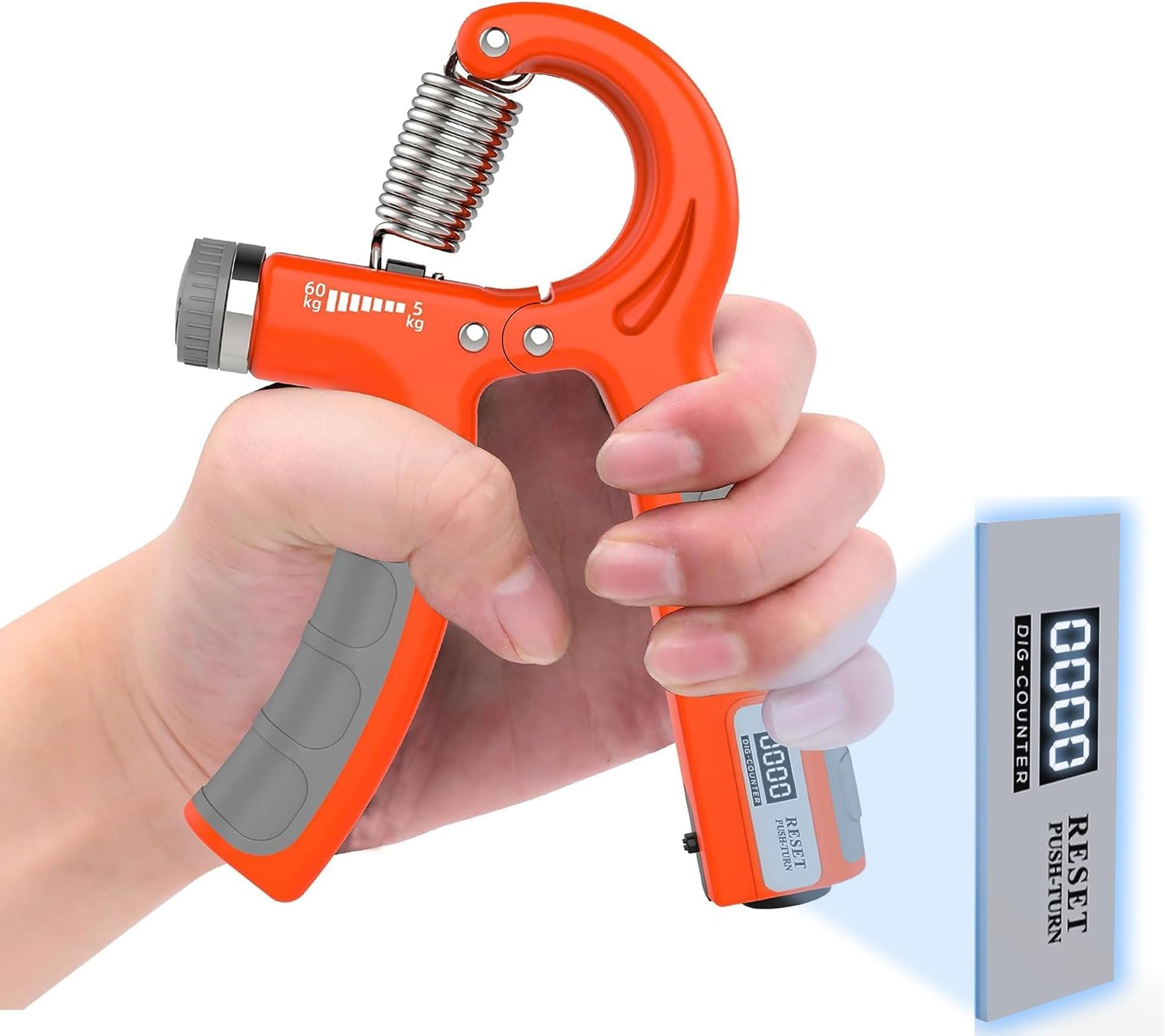 Hand Grips Strengthener with Counter, Adjustable Grip Strength Trainer, Hand Exerciser with Stainless Steel Spring, Non-Slip Gripper, Gripster for Strong Wrists, Fingers, Forearm, Hands, Arm
