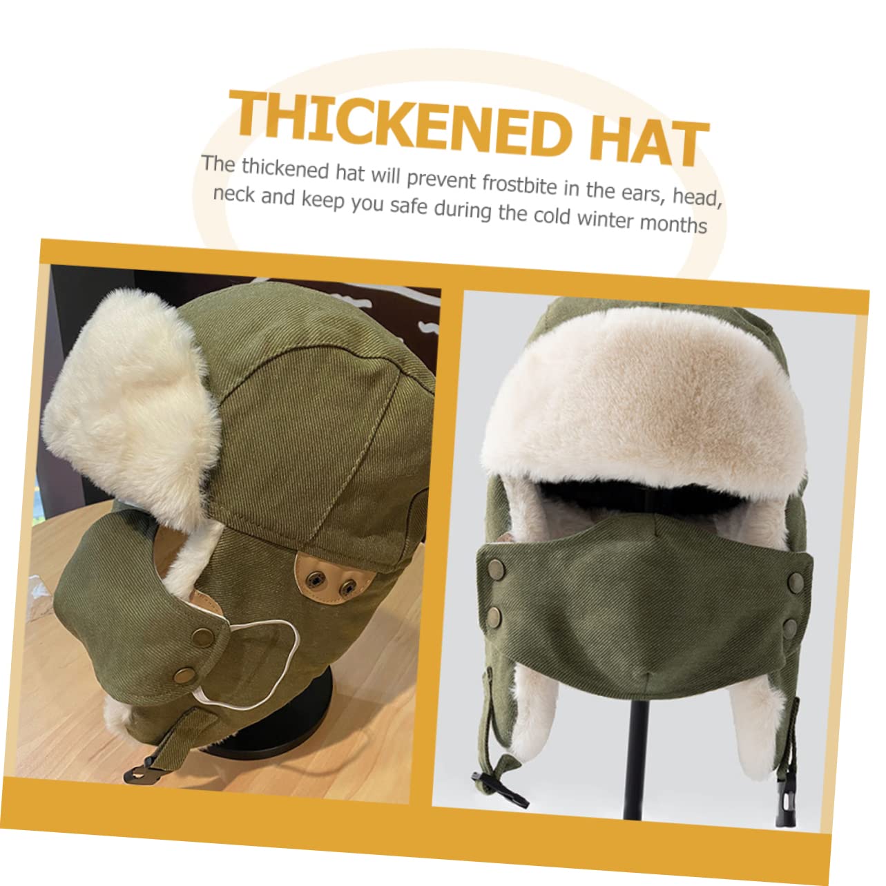 Ipetboom Cappello Unisex Antivento con Paraorecchie per attività Outdoor Caccia Contro Freddo Materiale Spesso Confortevole