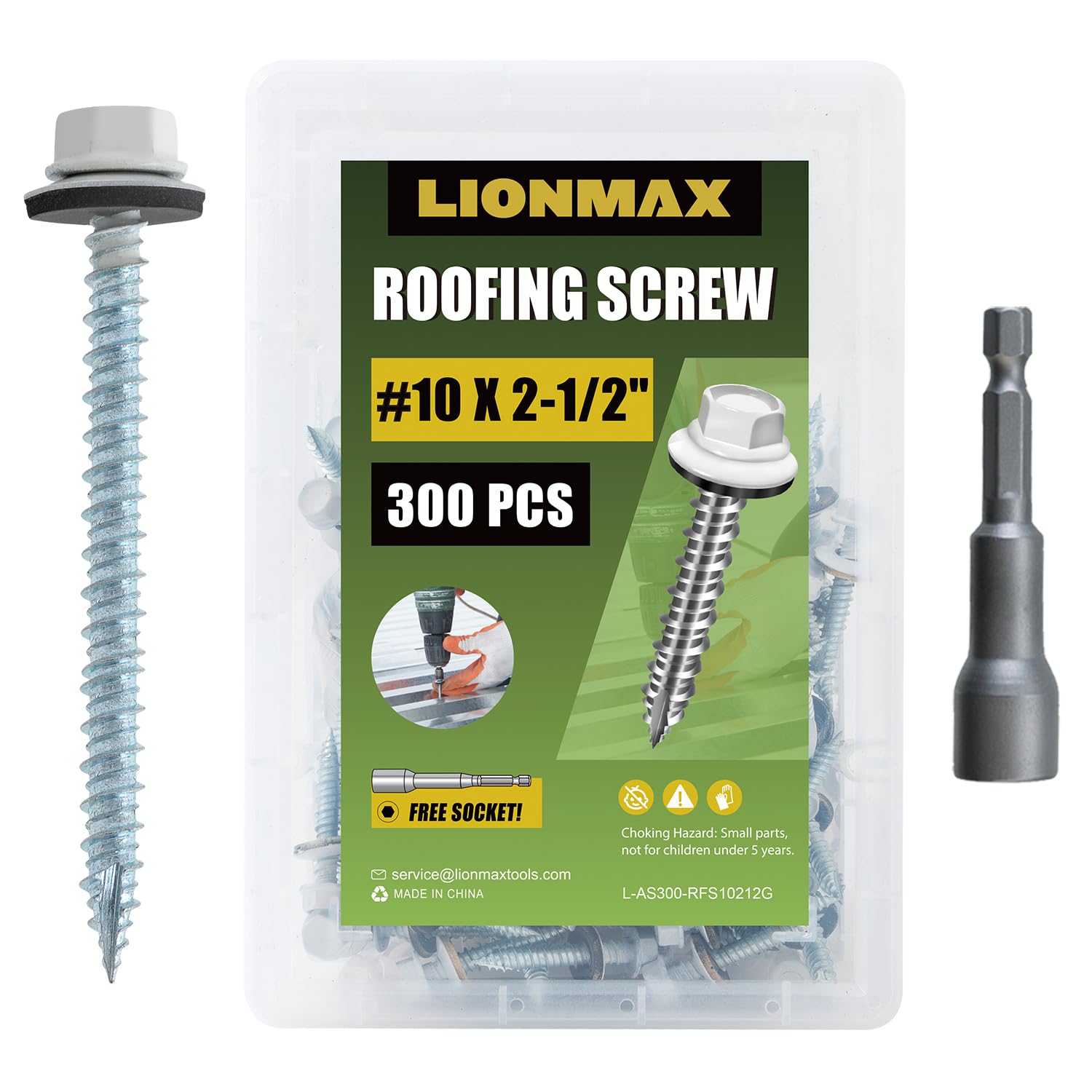 LIONMAX Metal Roofing Screws - 300 PCS -17