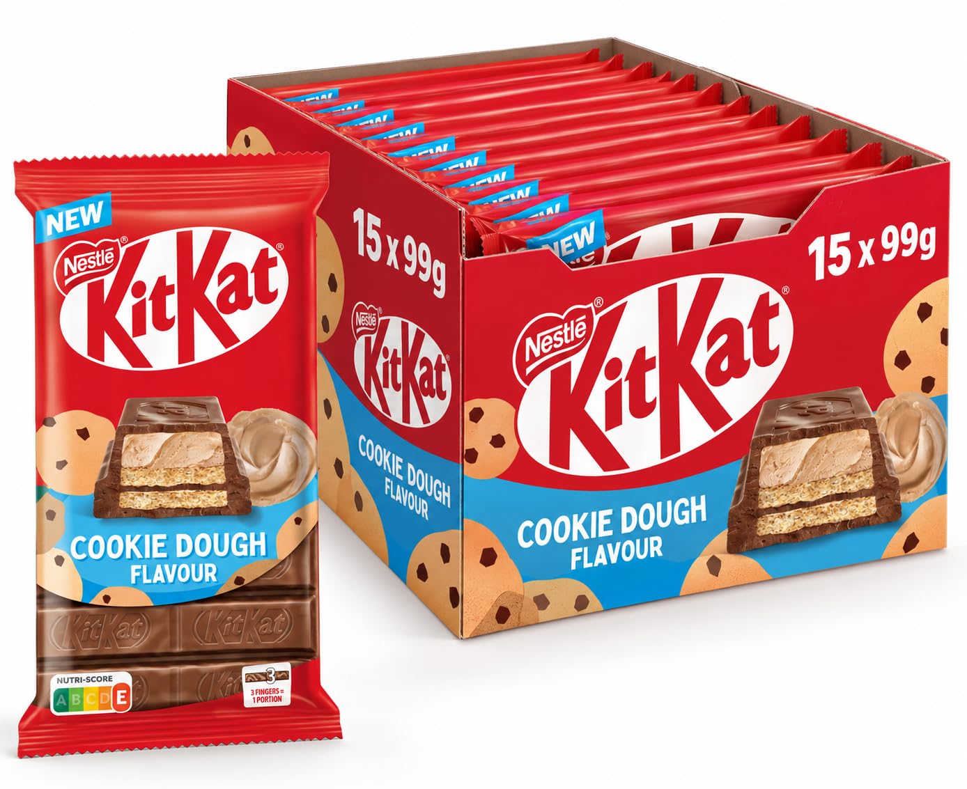 Tabletas Nestlé KitKat Cookie Dough, 15 x 99 g (1485 g)