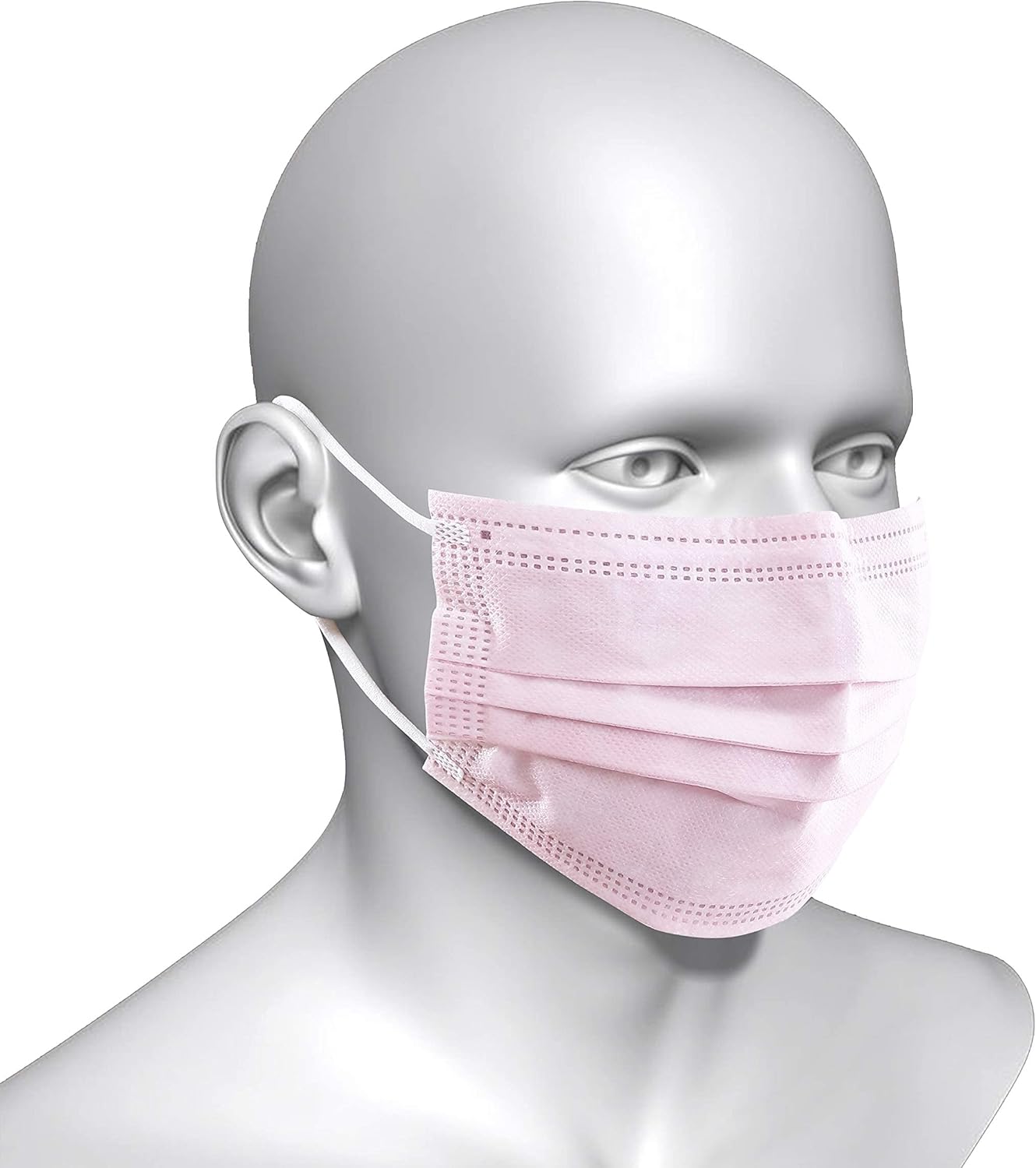 Disposable Face Masks, 25 Pack, Pink, 3-Ply, Lightweight & Comfortable Mouth for Single Daily Use, Soft Breathable Fabric, Elastic Earloops