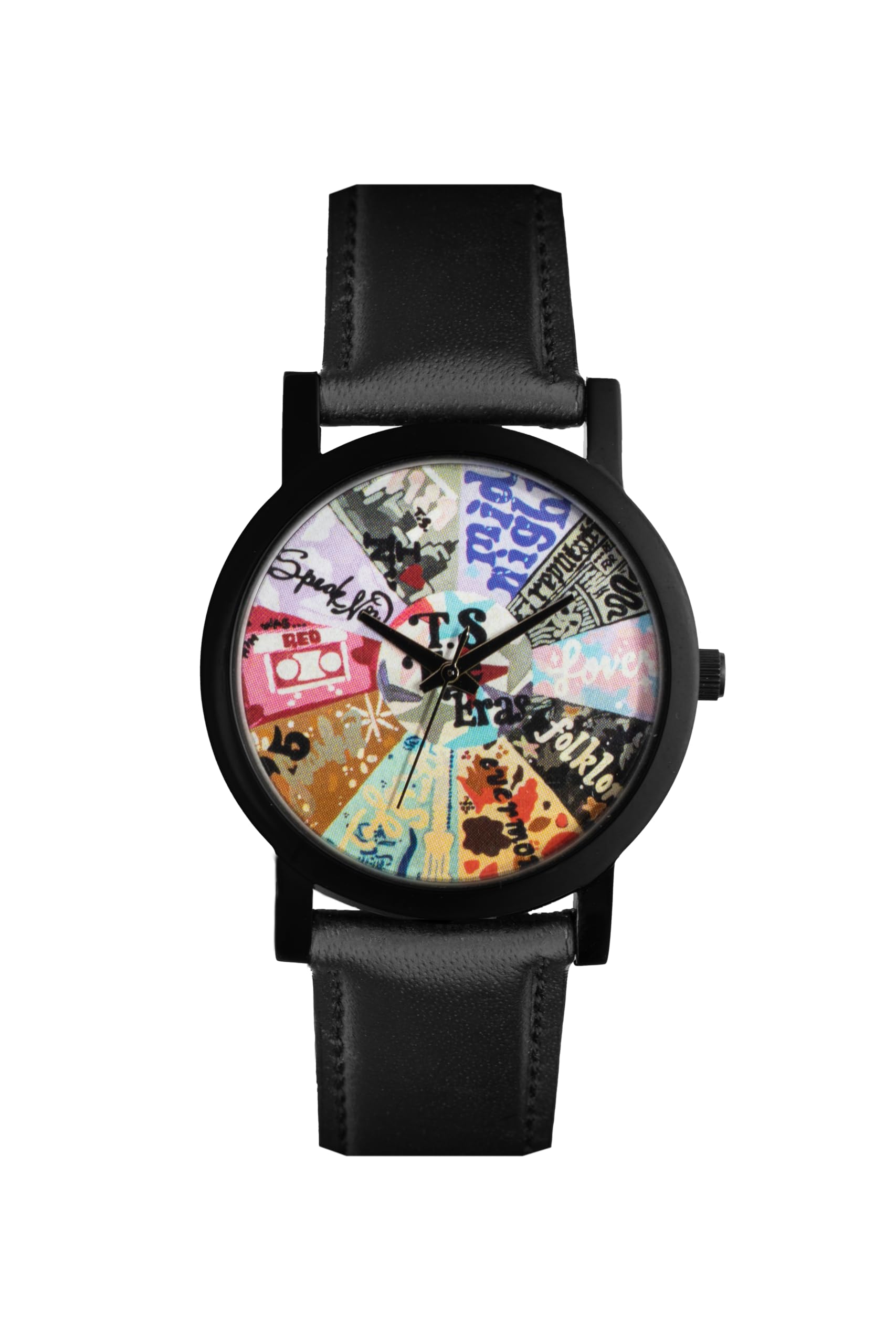 कलाक्ष Kalaksh Swiftverse - Taylor Swift Quartz Black Leather Strap Stainless Steel (38mm) Unisex Watch for Men and Women | Water Resistant, Best Gift for Taylor Swift Fans, Girlfriends & Daughters (B0D41D5FYF) Amazon Price History, Amazon Price Tracker