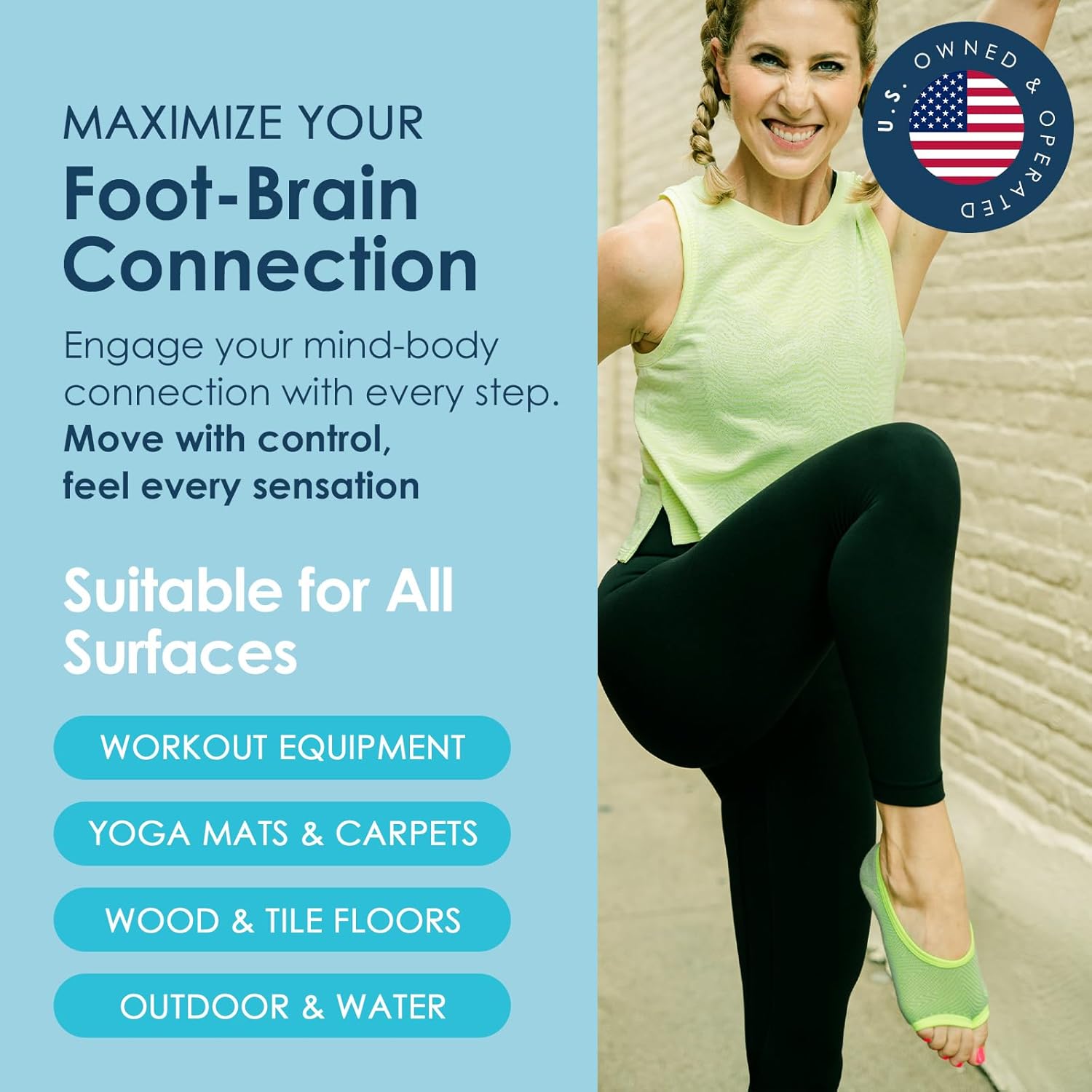 Tucketts Ballerina Ballet Socks for Women, NonSlip Toeless Pilates Grip Socks for Barre & Barefoot Workouts, Size 5-9, 1 Pair - Image 4