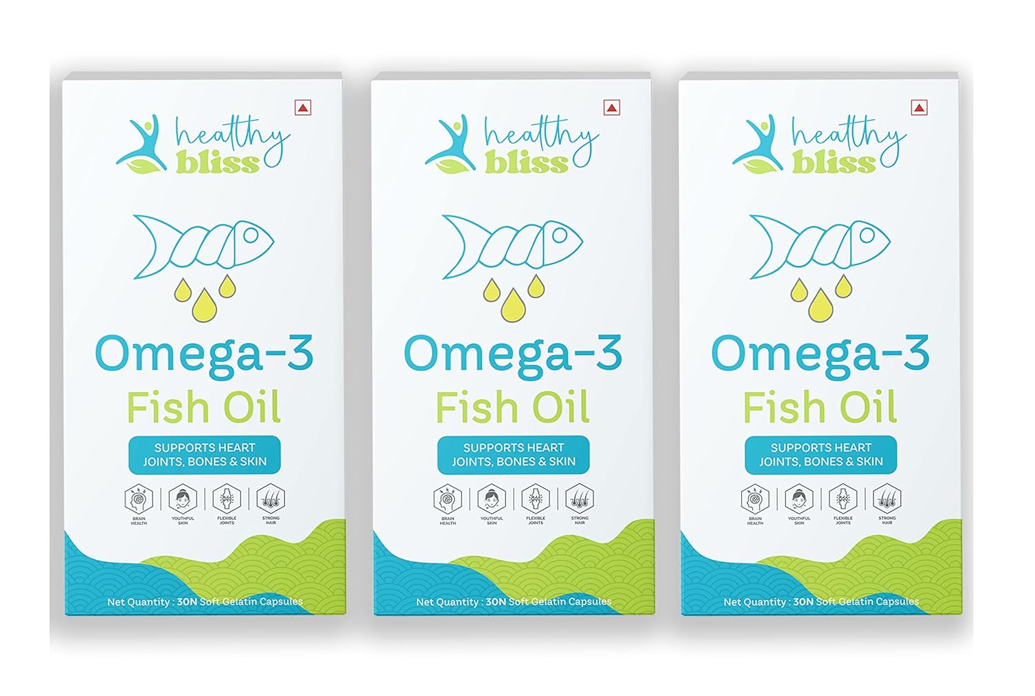 Healthy Bliss Omega3 1000mg Capsules with Fish oil EPA + DHA