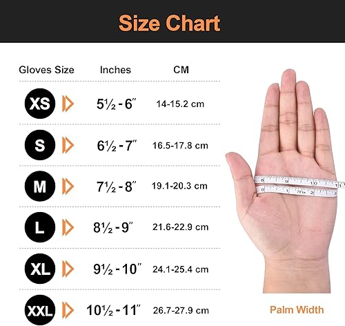 Miniatura 7 de TitanFlex Thor Grip - Guantes industriales de nitrilo naranja con textura de diamante elevado, 8 mil, sin látex, sin polvo