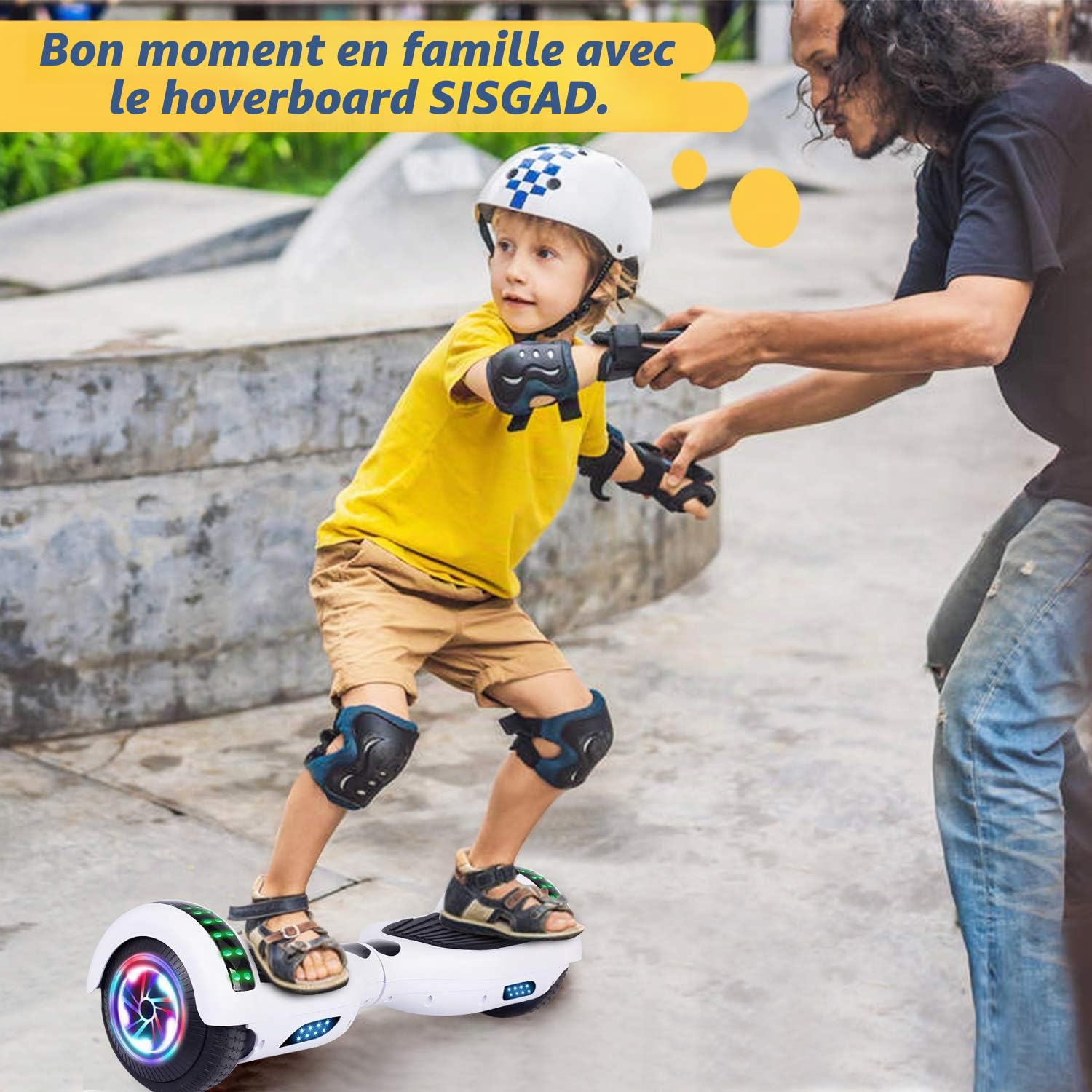 Hoverboard, Self Balancing Scooters 6,5 pouces Hoverboard Hover Scooter Board avec musique Bluetooth, lumières LED et moteur puissant pour enfants et adolescents