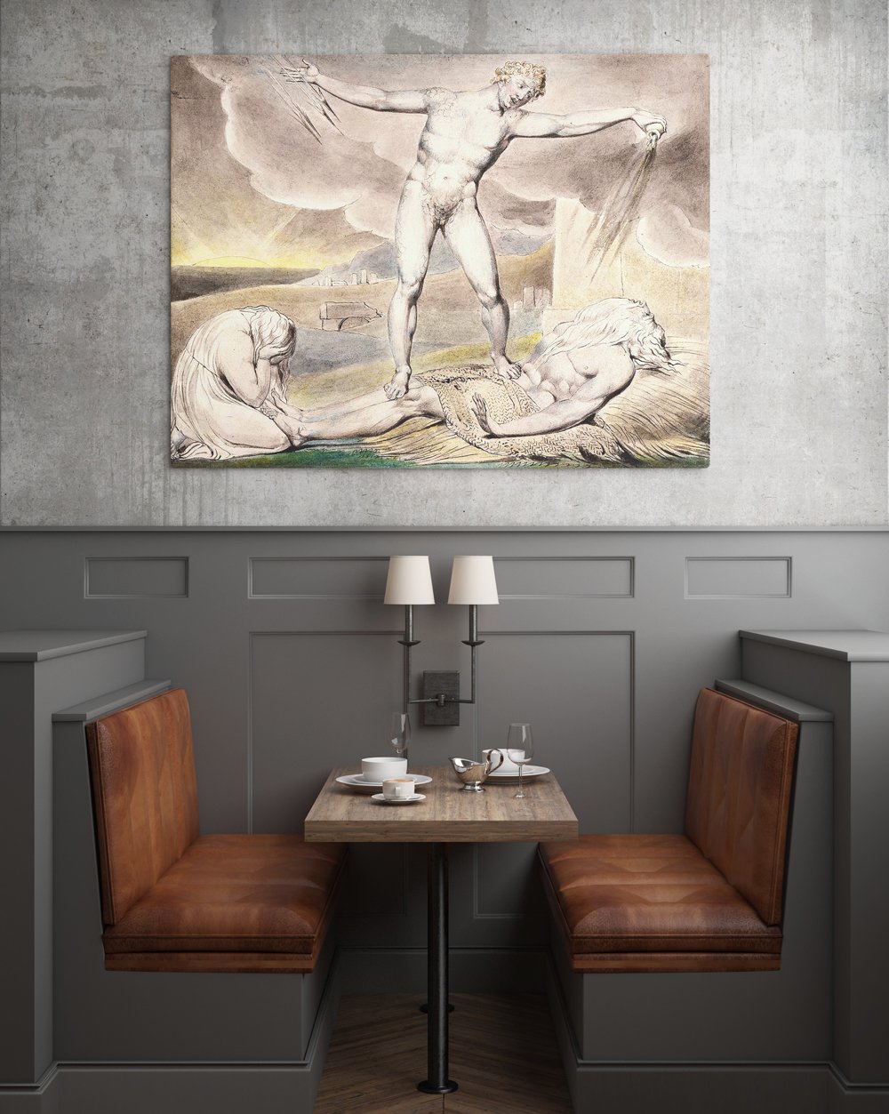 William Blake Paintings Collection - Satan Smiting Job with Boils