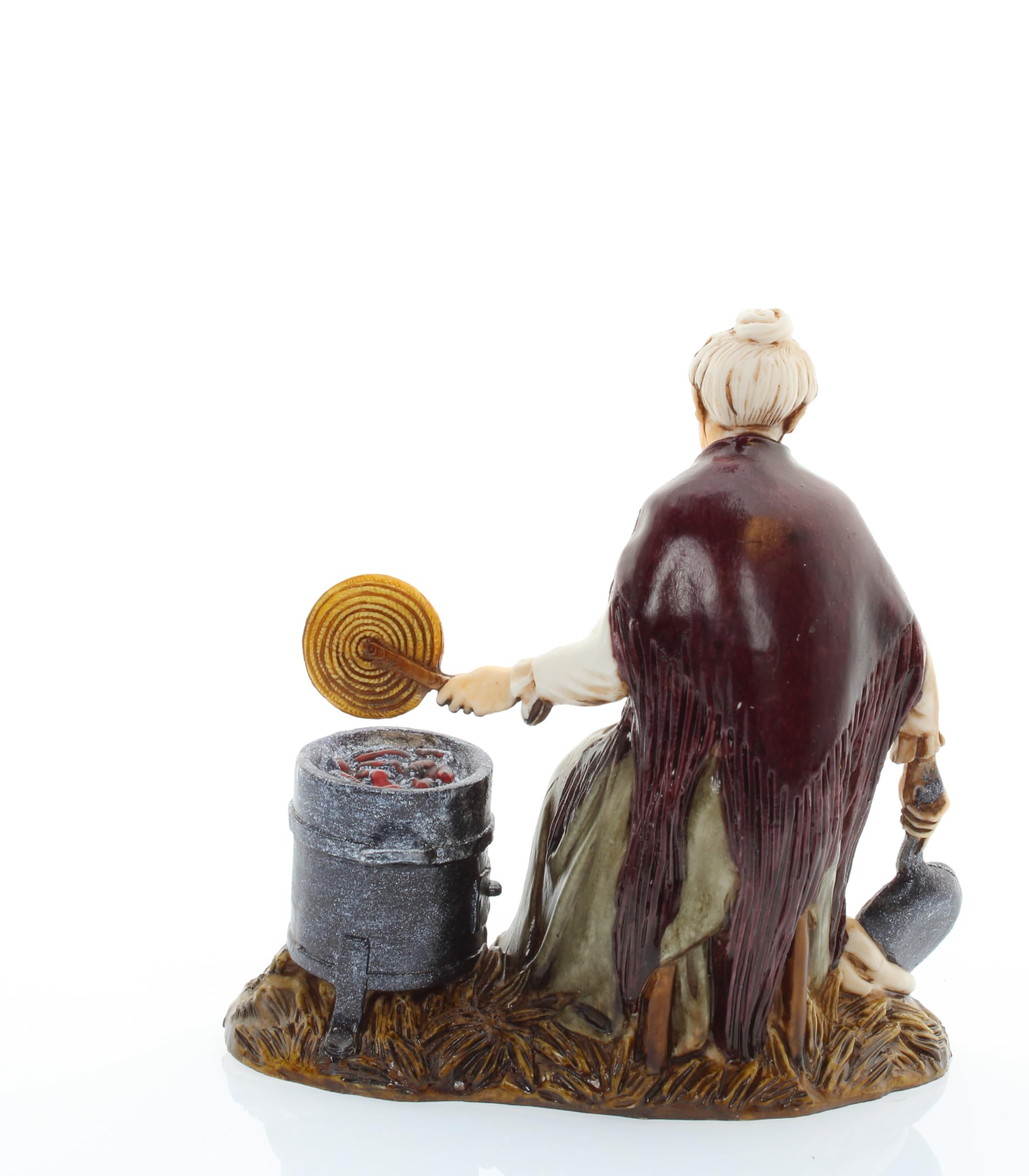 Moranduzzo Venditrice di Castagne per Presepe da Cm 12 Scala 1:15 -Statuine Presepe Indistruttibili - Stile 700', Pittura Rifinita a Mano, Prodotto Ufficiale, Made in Italy, Scultore M. Landi