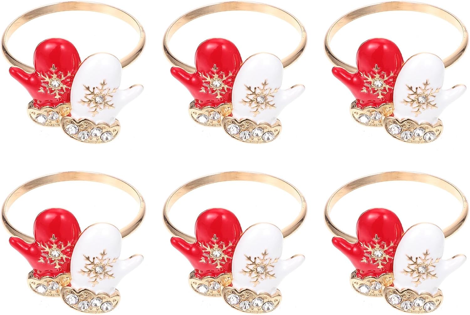 6pcs Christmas Napkin Ring Buckles for Cafes and Hotels, Alloy