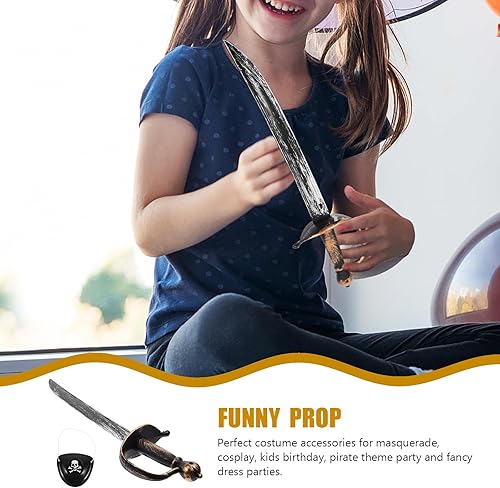 Miniatura 9 de Espadas piratas de plástico, con parche de ojo, accesorios de plástico samurái de anime, caballero pirata, Halloween, suministros de fiesta para