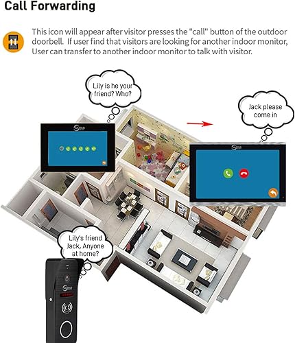 Miniatura 6 de TUYA - Sistema de intercomunicación de timbre de video con cable, cámara HD 1080P, monitor de 7 pulgadas, cámara de puerta de entrada TUYA, WiFi,