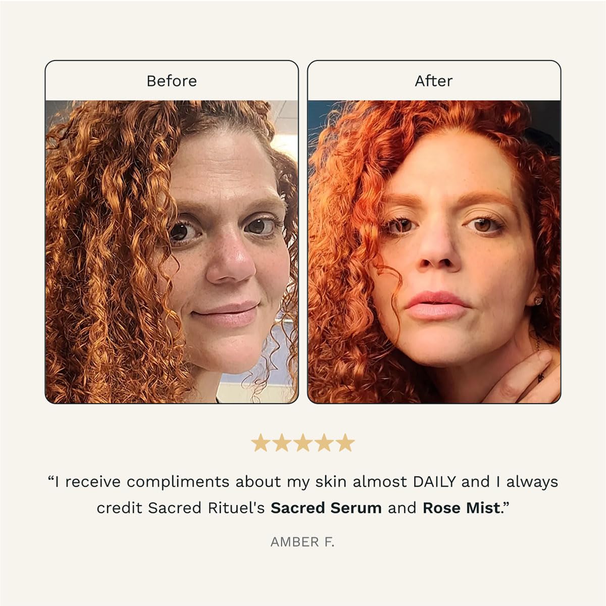 Sacred Rituel Sacred Serum™, Organic Face Oil for Dry Skin, Sun Kissed Glow, Antioxidant Botanical Blend, 50 ml Glass Vessel