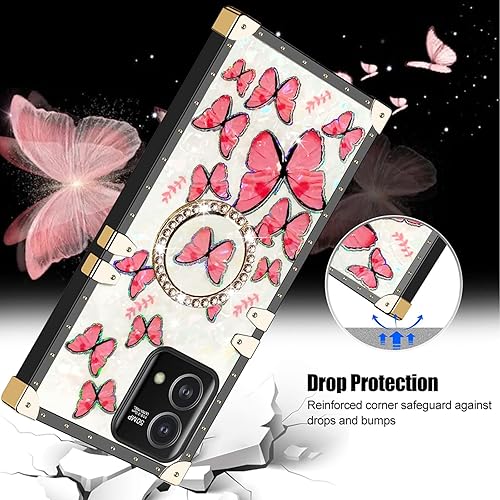 Miniatura 7 de Funda para Motorola G Stylus 0.18 oz 2023, Moto G Stylus 5G 2023 para mujer, funda protectora cuadrada con purpurina femenina elegante retro Shock