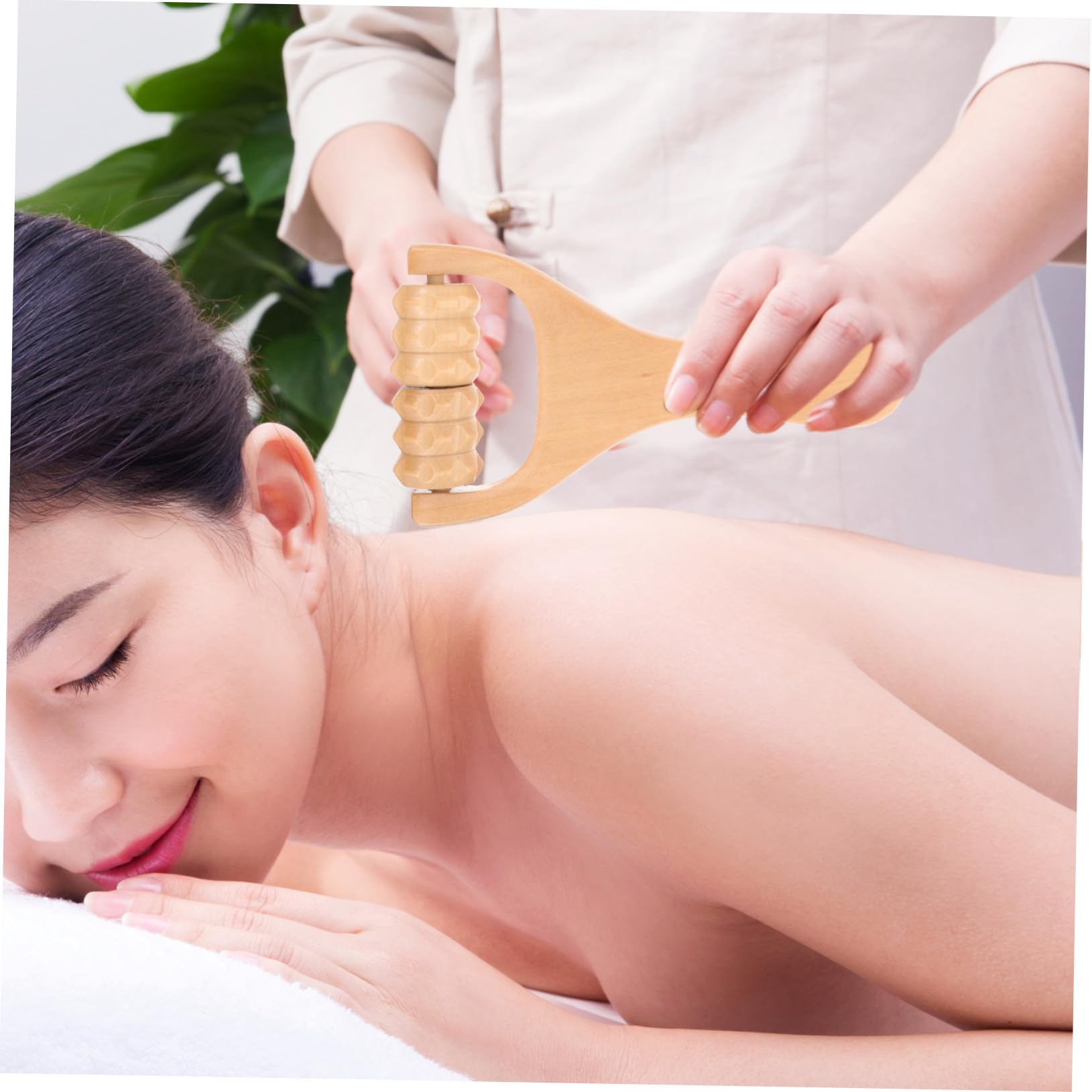 Masajeador De Pies y Hombros Madera Natural 2 Piezas Rodillo Manual Ergonómico Uso Diario Para Cuello, Espalda y Relajación Corporal Herramienta Práctica De Acupresión