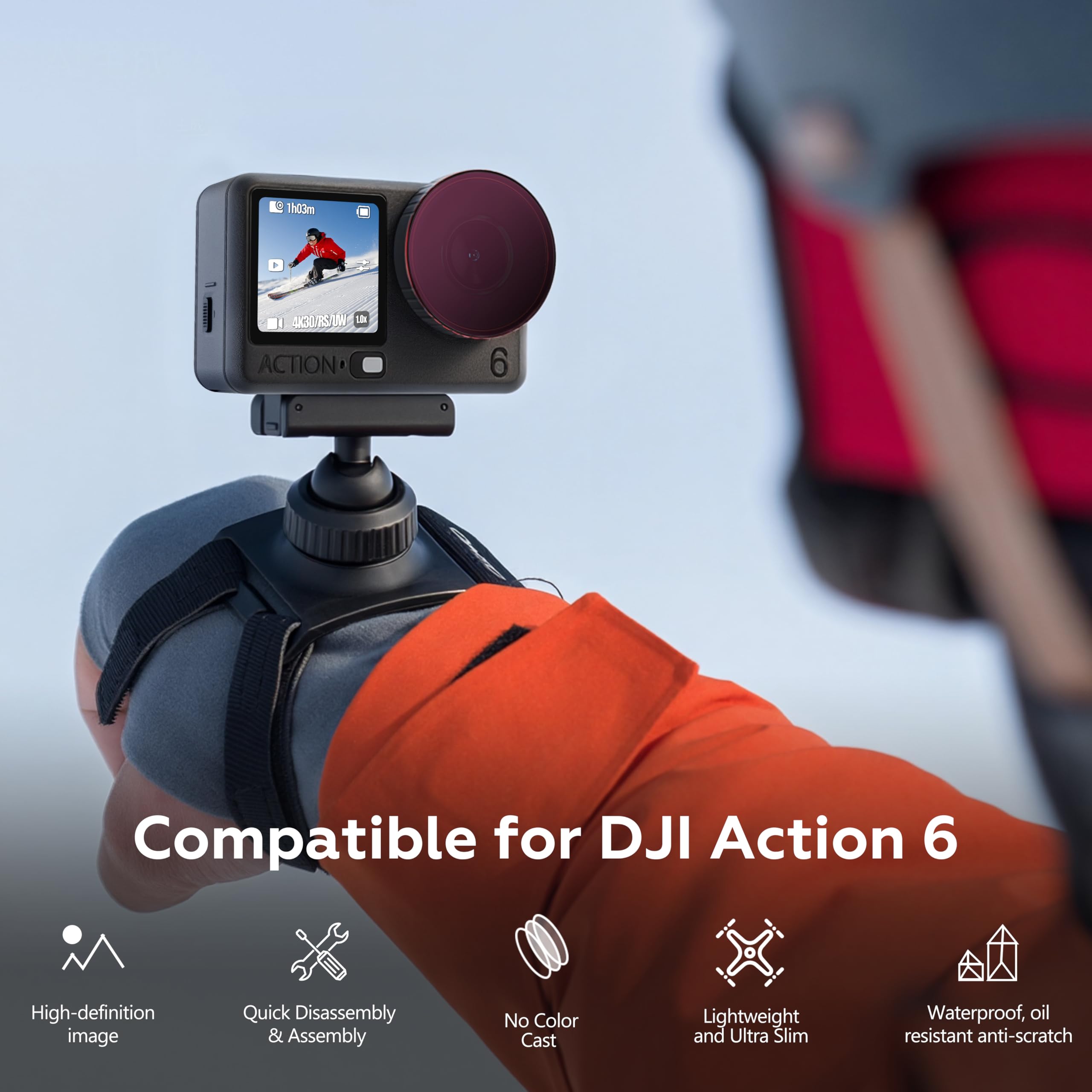 STARTRC PHOTO Osmo Action zestaw filtrów 6 ND, zestaw 4 filtrów CPL&ND8/16/32 do DJI Action 6, akcesoria polaryzacyjne o neutralnej gęstości HD