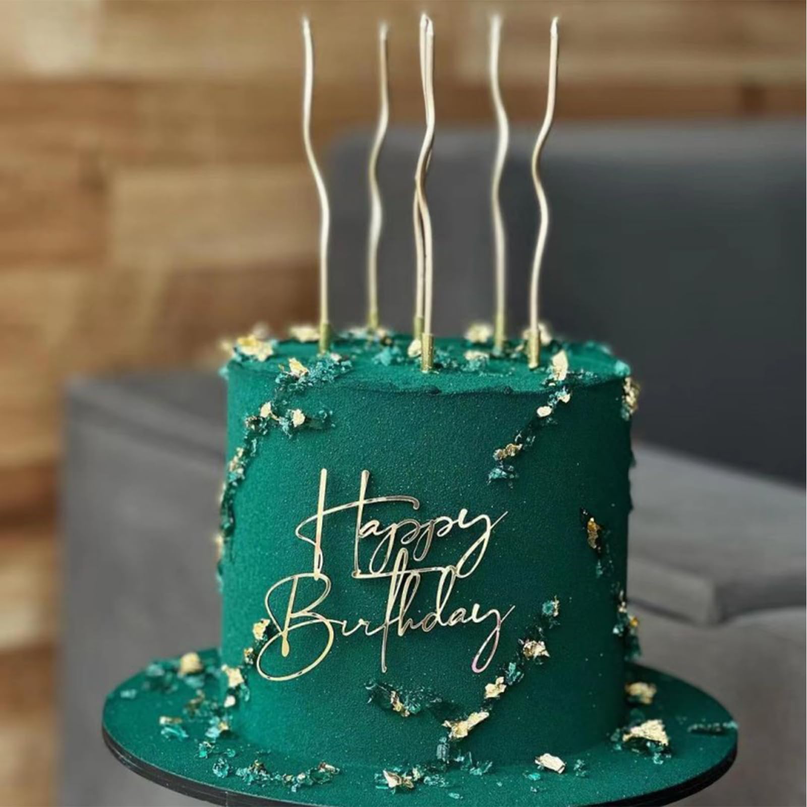 10 STKS Happy Birthday Cake Toppers Zijspiegel Acryl Cake Topper Goud Zilver Gelukkige Verjaardag Cake Decoraties Cake Inzetstukken Cake Decor Verjaardag Cupcake Toppers voor Verjaardagsfeest Cake
