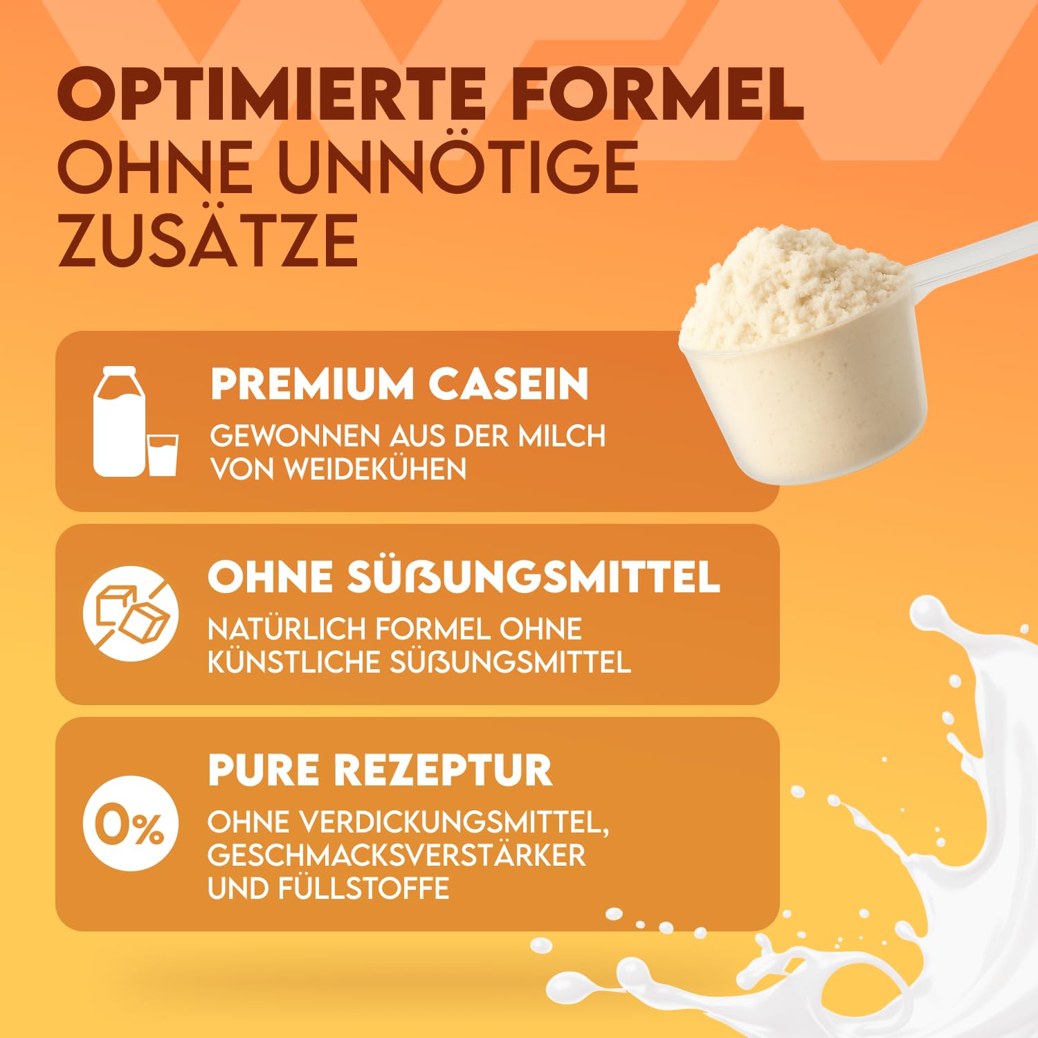 WFN Approved Casein - Casein Proteinpulver - Neutral & Ohne Süßungsmittel - 1 kg - Cremiger Casein Shake - Sehr gut lösliches Kasein Pulver - 33 Portionen - Made in Germany - Extern laborgeprüft