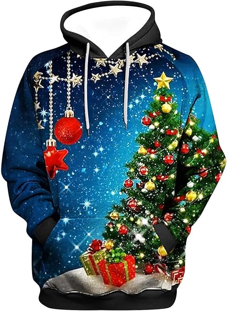 Weihnachtspullover Herren Mit 3D Weihnachtsbaum - Lustiger Ugly Christmas Sweater