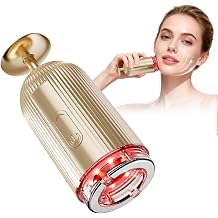 New Facial Massager Tool, Microcurrent Facial Device with Suction Shot, 4 Color Red Light Therapy, Face Massager Tool for Skin Care,Portable Face Device, Rose Gold