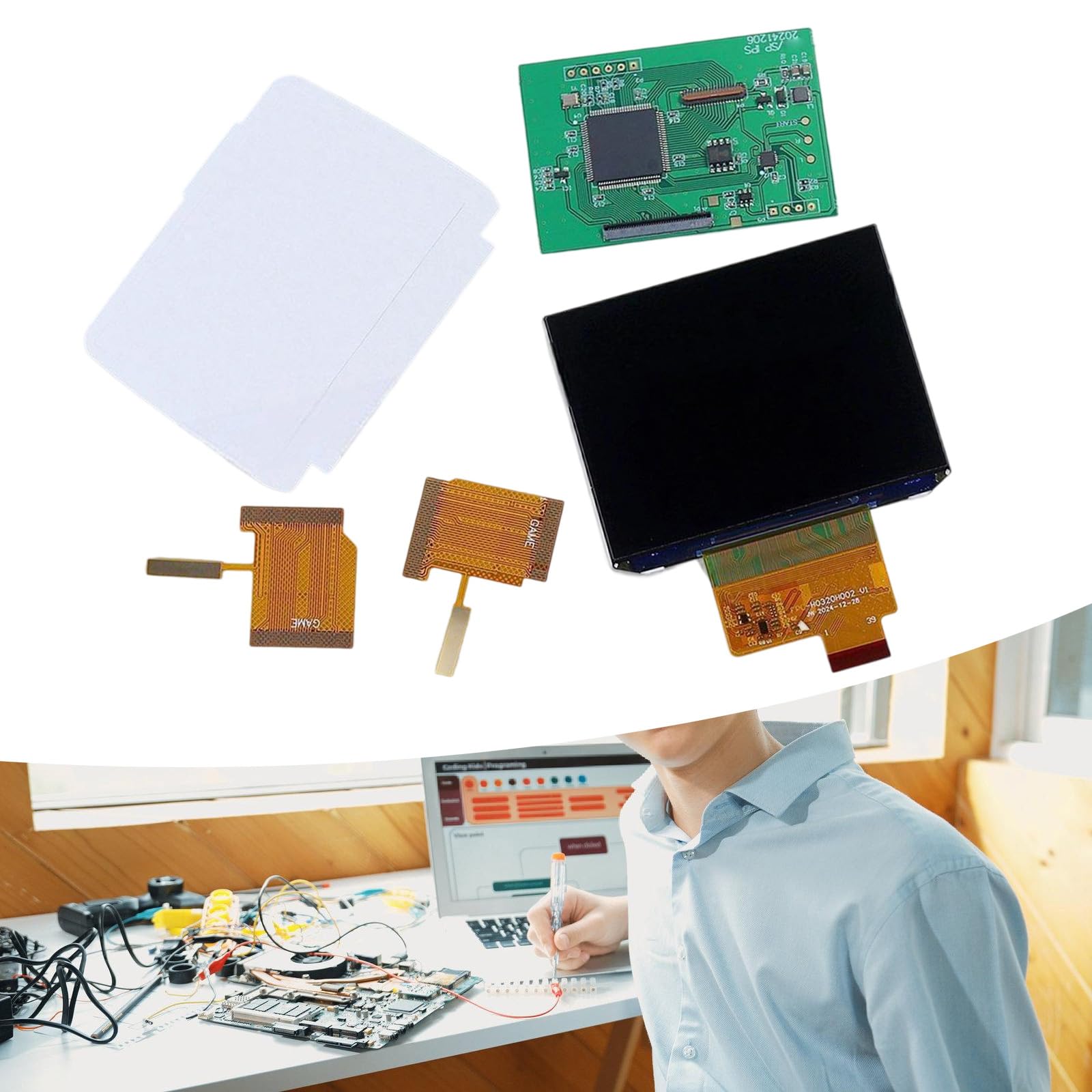 Evidenzia la sostituzione dello schermo LCD retroilluminato Set modifica della console gioco Accessori da gioco Sostituzione dello schermo LCD Evidenzia la retroilluminazione Set modifica