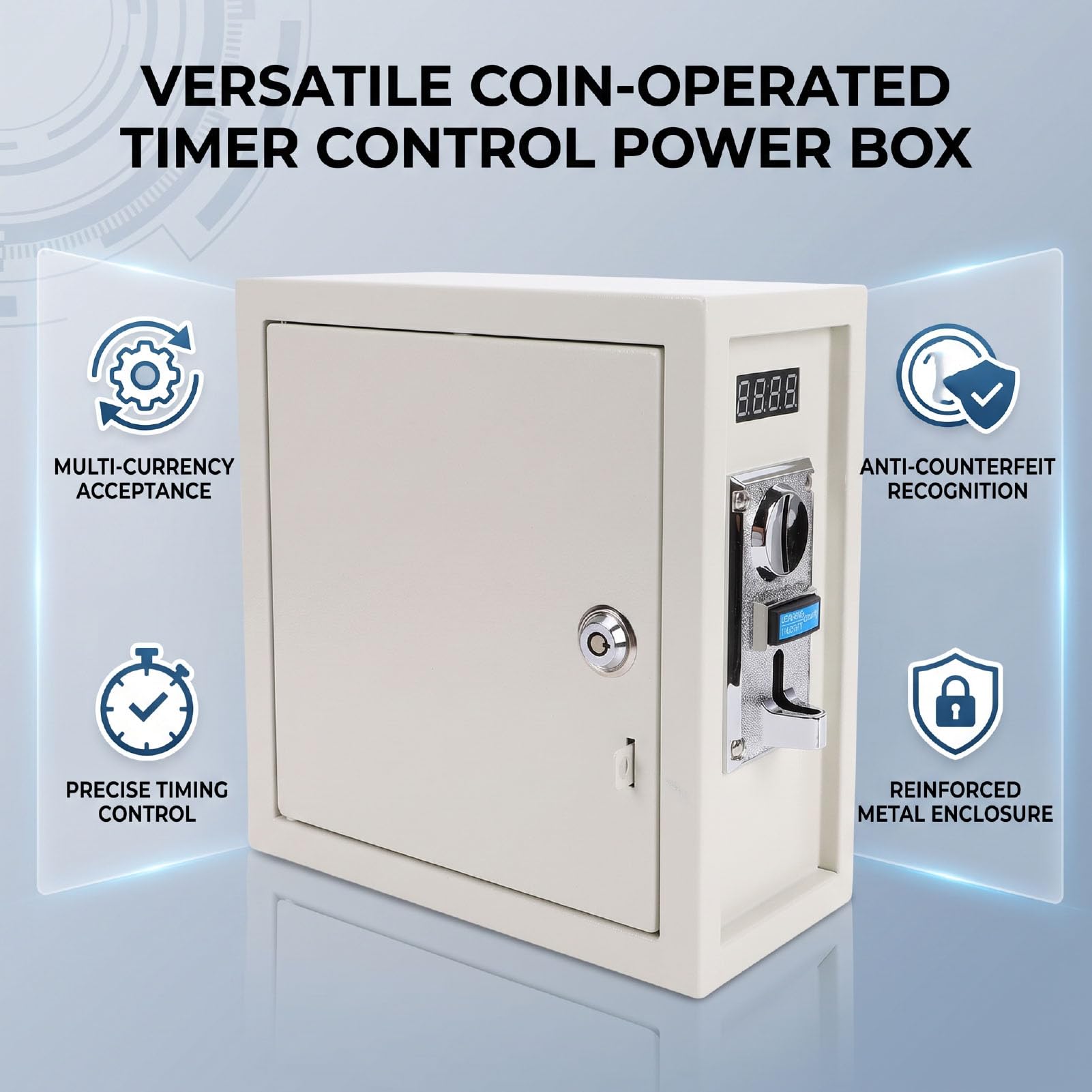 Münz-Timer-Steuerbox, Multi-Münz-Identifikation, Metall