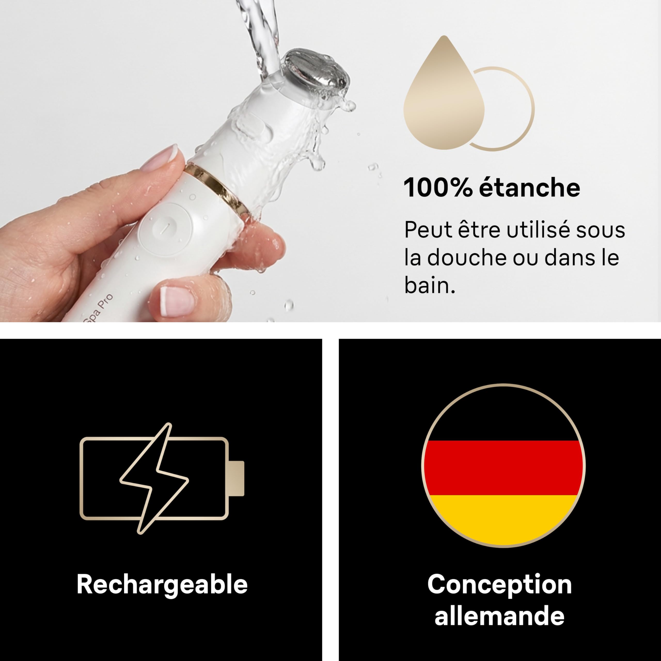 Braun Epilateur Electrique Femme FaceSpa Pro 912, Bronze et Blanc