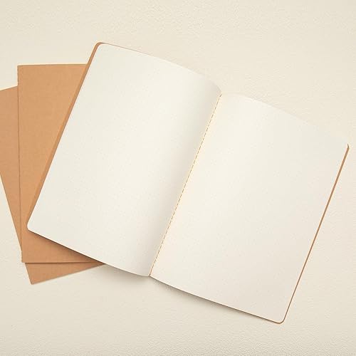 Miniatura 3 de XYark Diarios grandes para cuadernos a granel, paquete de 15, tamaño B5, cubierta de kraft, cuadrícula de puntos, 60 páginas, 8.5 x 11 pulgadas,