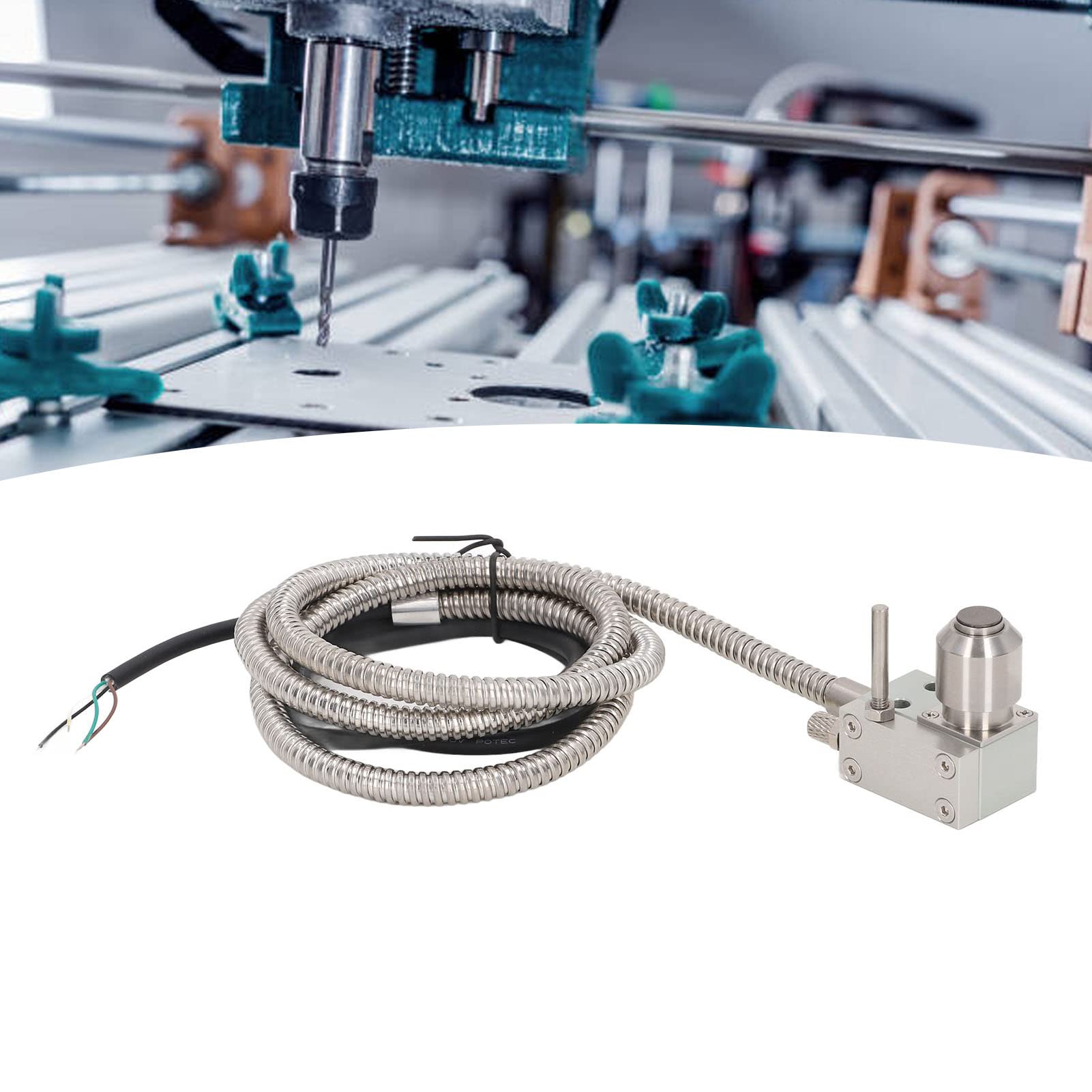 Narzędzie do Ustawiania Narzędzi Narzędzie do Sondy CNC Automatyczny Czujnik Narzędziowy CNC, Głowica w Kształcie Parasola z 4-żyłowym Drutem 10 Mm IP67 Wodoodporna