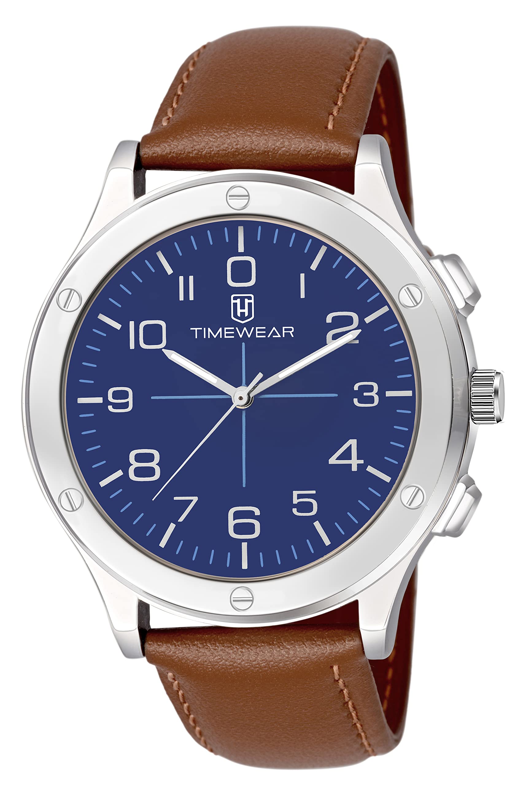 TIMEWEAR Analog New Track Blue Dial Brown Leather Strap Watch for Men (B0BJF3WRMP) Amazon Price History, Amazon Price Tracker