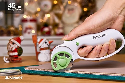 Miniatura 3 de XINART Cortador giratorio de 1.77 pulgadas para bloqueo de seguridad de tela, ergonómico, clásico, cómodo, de tela, cortador giratorio pequeño para