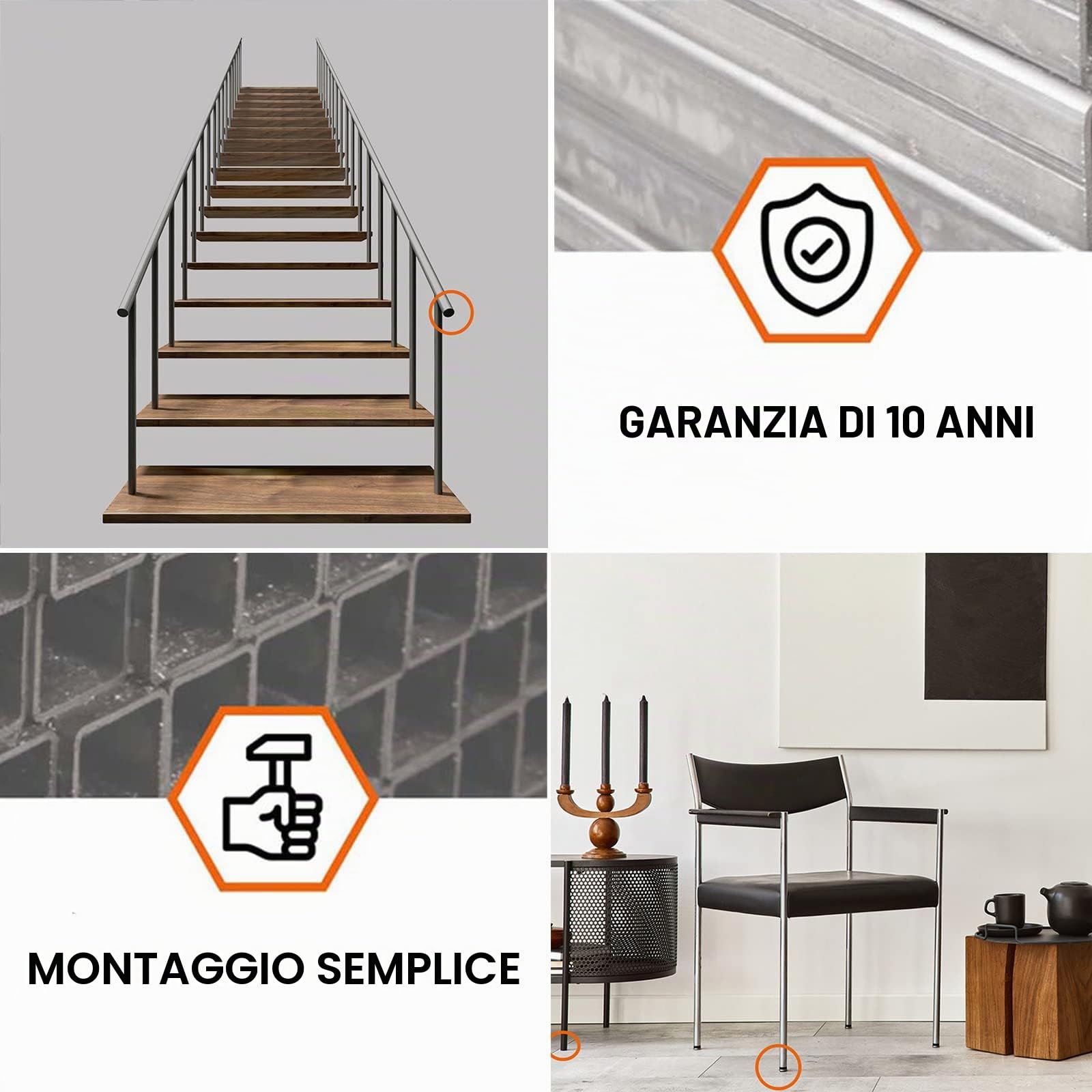 EMFA Tappo alettato tondo 50 mm Bianco 4 pezzi - Tappi a lamelle rotondi 50mm per tubo - Terminali in plastica protettivi 5 cm