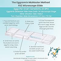 Vista 6 de McMaster Method Microscope Slide - FEC (Fecal Egg Count) or Worm Count, Double Chamber Slide for Parasite Testing and Management in Horses, Sheep