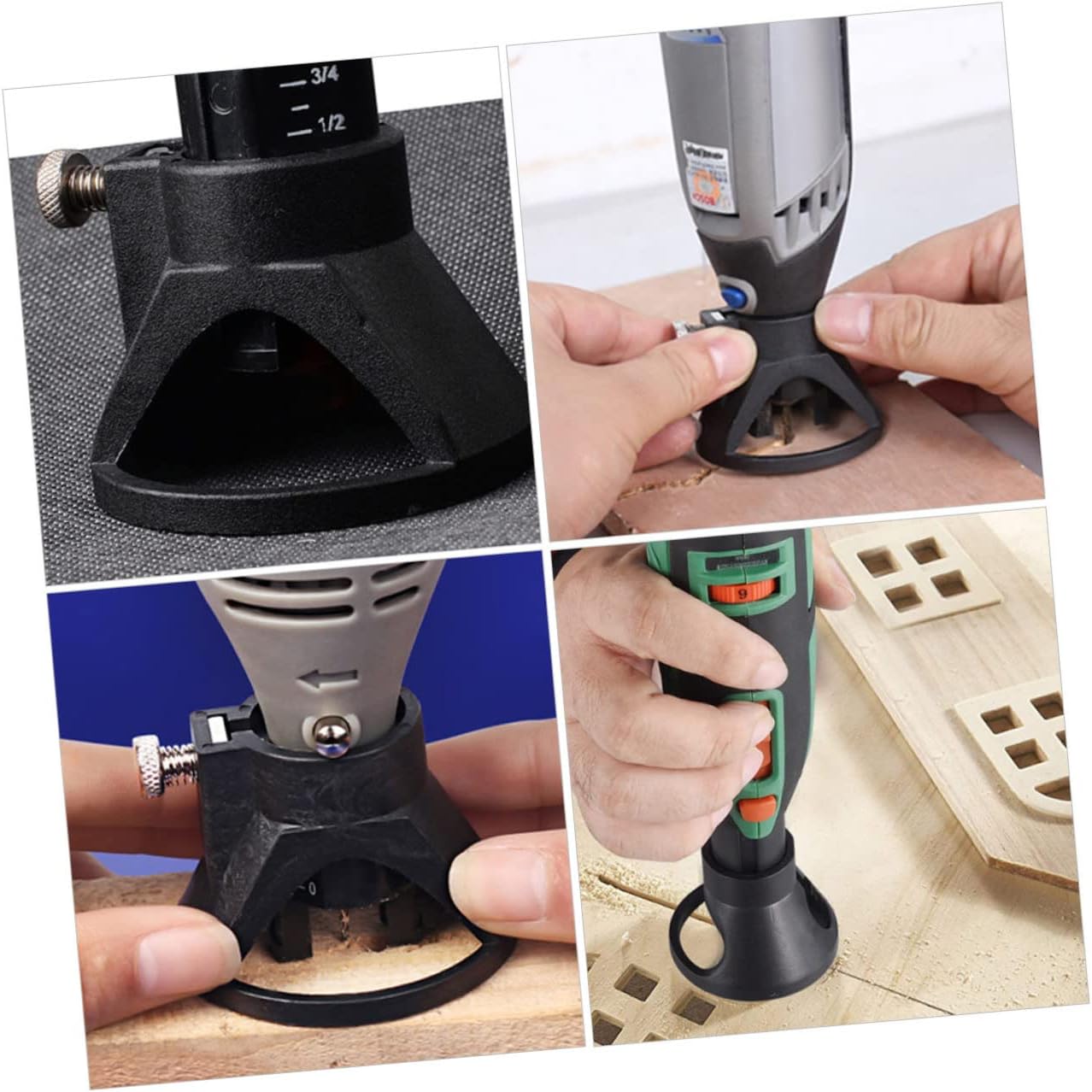 2pcs Grinding Guide Locator for Electric Drill Carving Rotary Locator Collet for Precise Positioning for Milling Tools