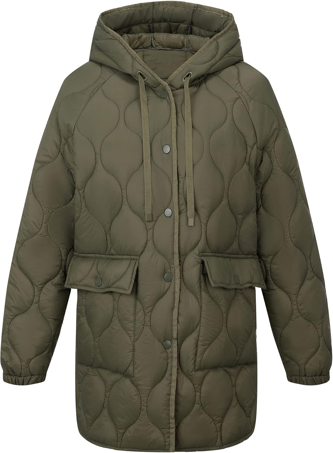 RISISSIDA Women Quilted Jacket Hooded Spring Fall Fashion, Loose lightweight Packable Transitional Puffer Coat - Image 4