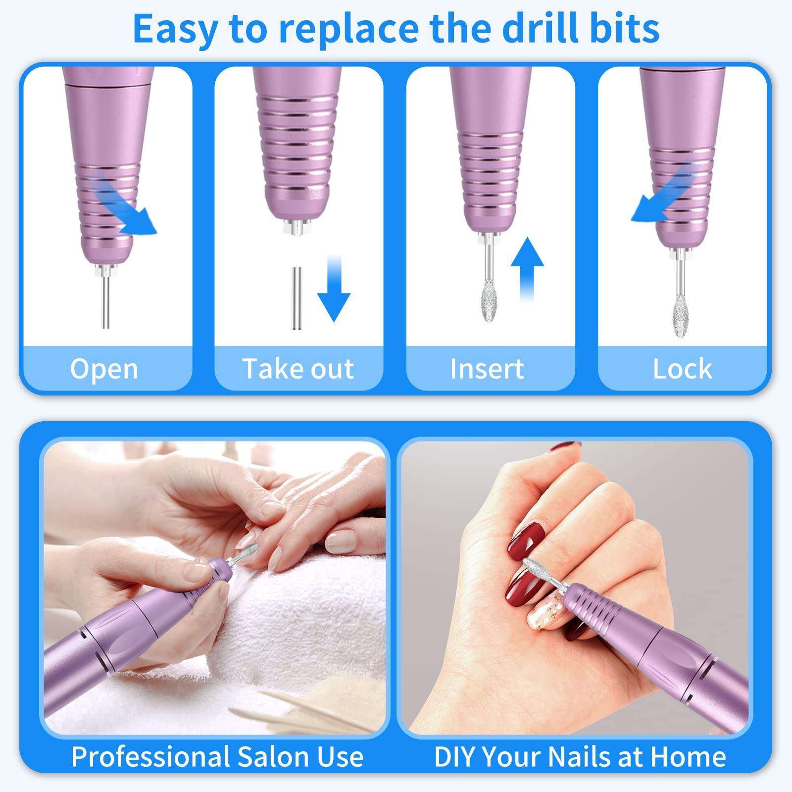 Amazon.com: Portable Nail Drill Professional 35000 RPM, MOCOWIND
