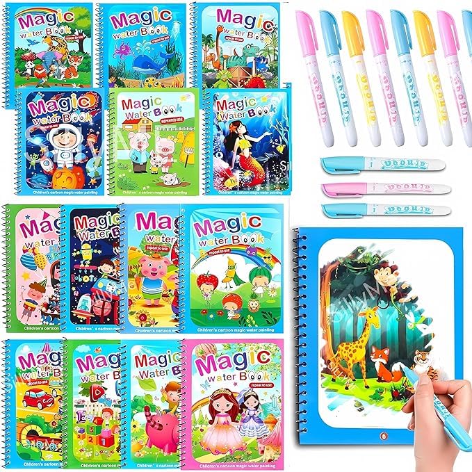 Set of 5 Magic Water Book Reusable Coloring Books with Pen for Kids Birthday Party Return Gift, Water Doodle Interactive Book, Coloring Doodle Drawing Board for Kids (B0CXDF6S57) Amazon Price History, Amazon Price Tracker