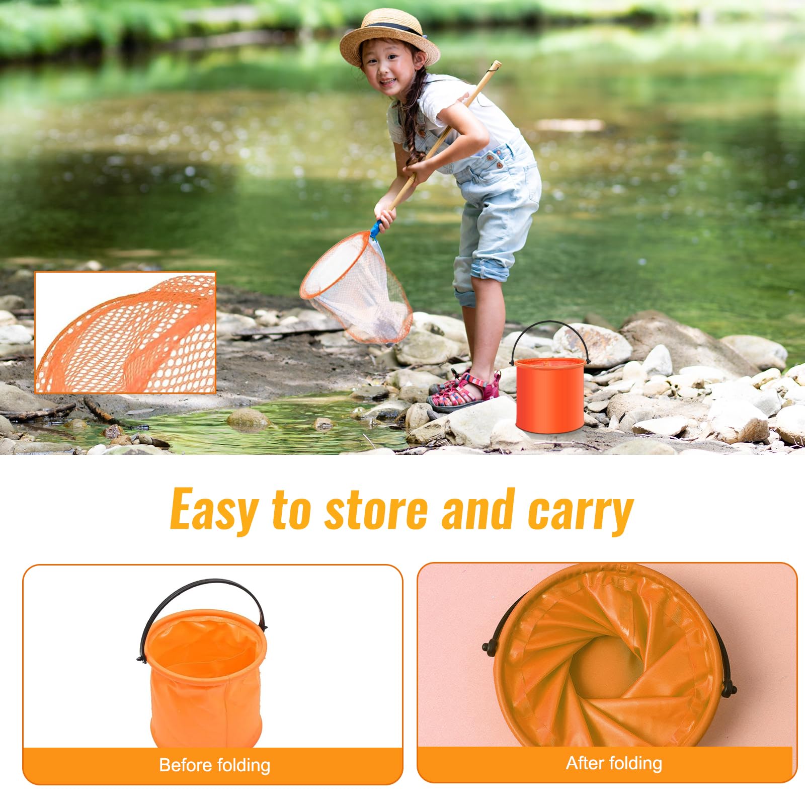 4 Pièces Filet À Papillon Enfant,Filets Télescopiques À Papillons Seaux Pliables Filet Papillon Epuisette Peche Enfant Enfants Filet Pêche Extensible Insectes Filets pour Catching Insects Fishing Play