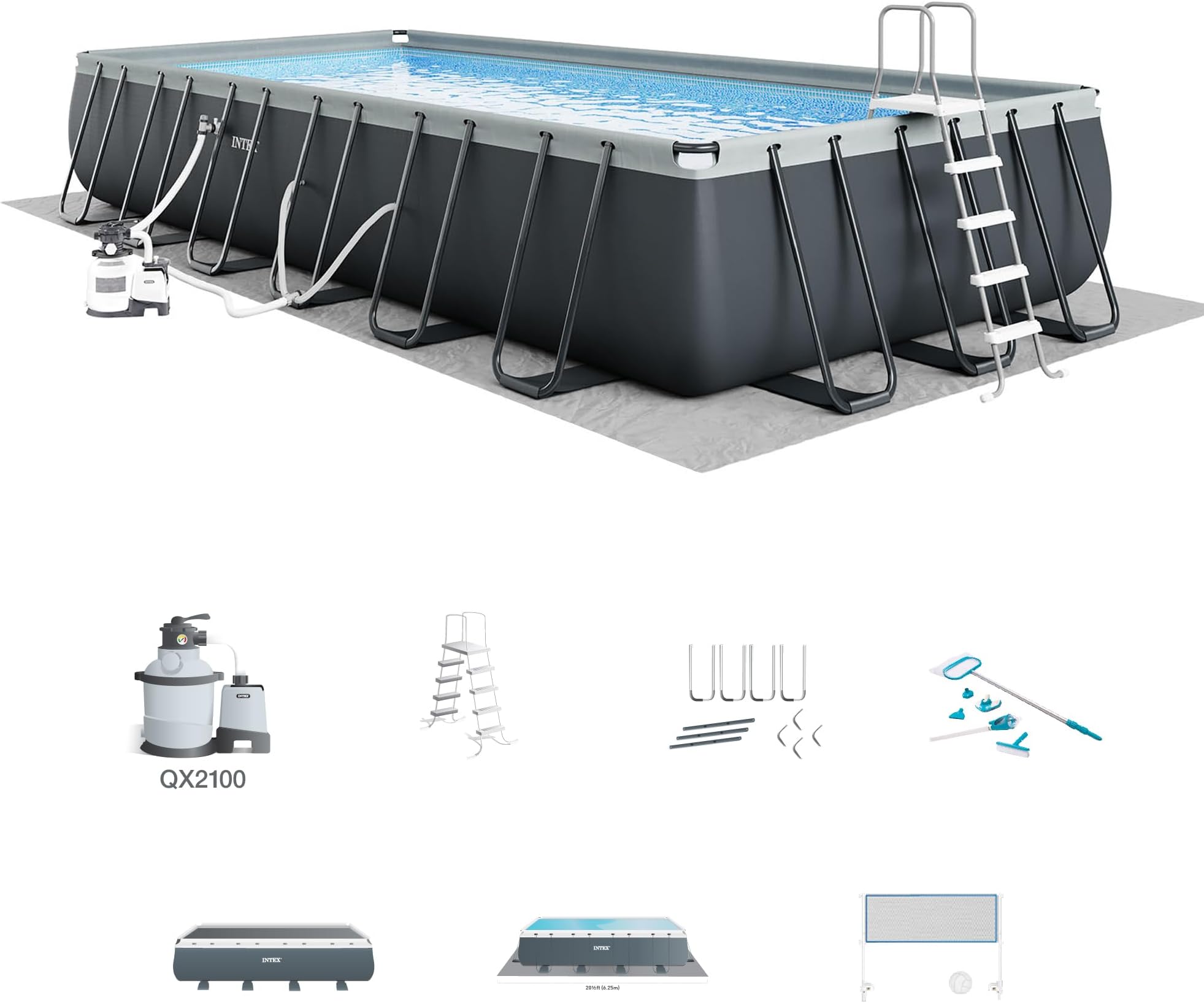 INTEX Ultra XTR 24ft x 12ft x 52in Above Ground Swimming Pool Set w/Pump