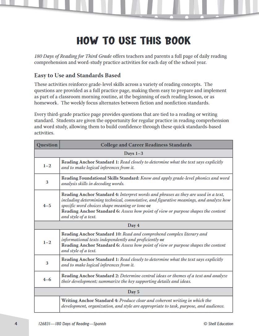 180 Days(tm): Reading for 3rd Grade Spanish Practice Workbook for Classroom and Home, Cool and Fun Practice Created by Teachers (180 Days of Practice) (Spanish Edition) - Image 3