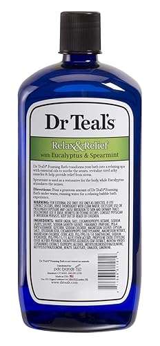 Miniatura 2 de Dr Teal's Foaming Bath with Pure Epsom Salt, Relax & Relief with Eucalyptus & Spearmint, 34 fl oz