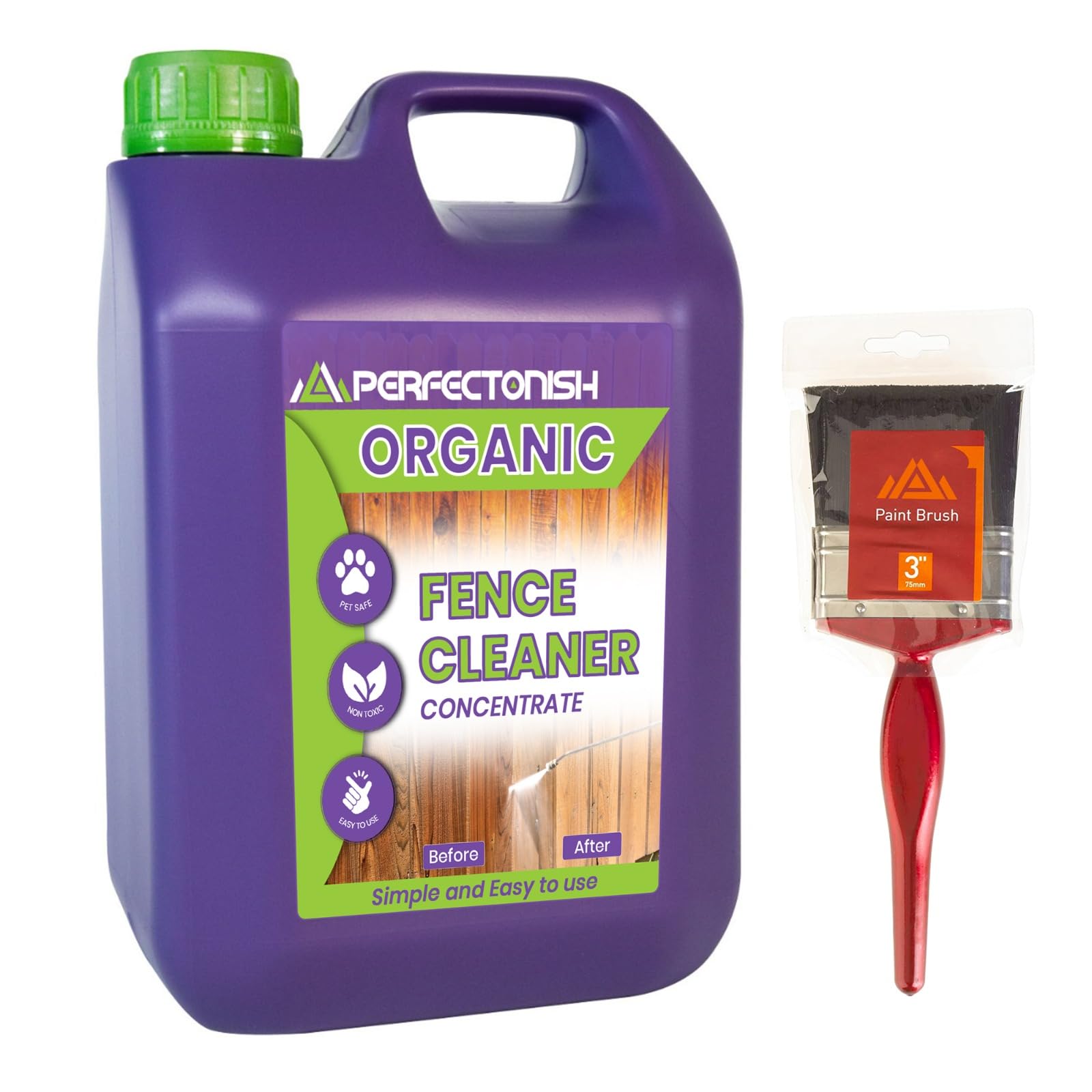 Algae Remover, Mould & Black Spot Patio Cleaner, Pet-Friendly Decking & Driveway Cleaner – 2.5L Covers 75sqm – Perfectonish Brush Included (1)